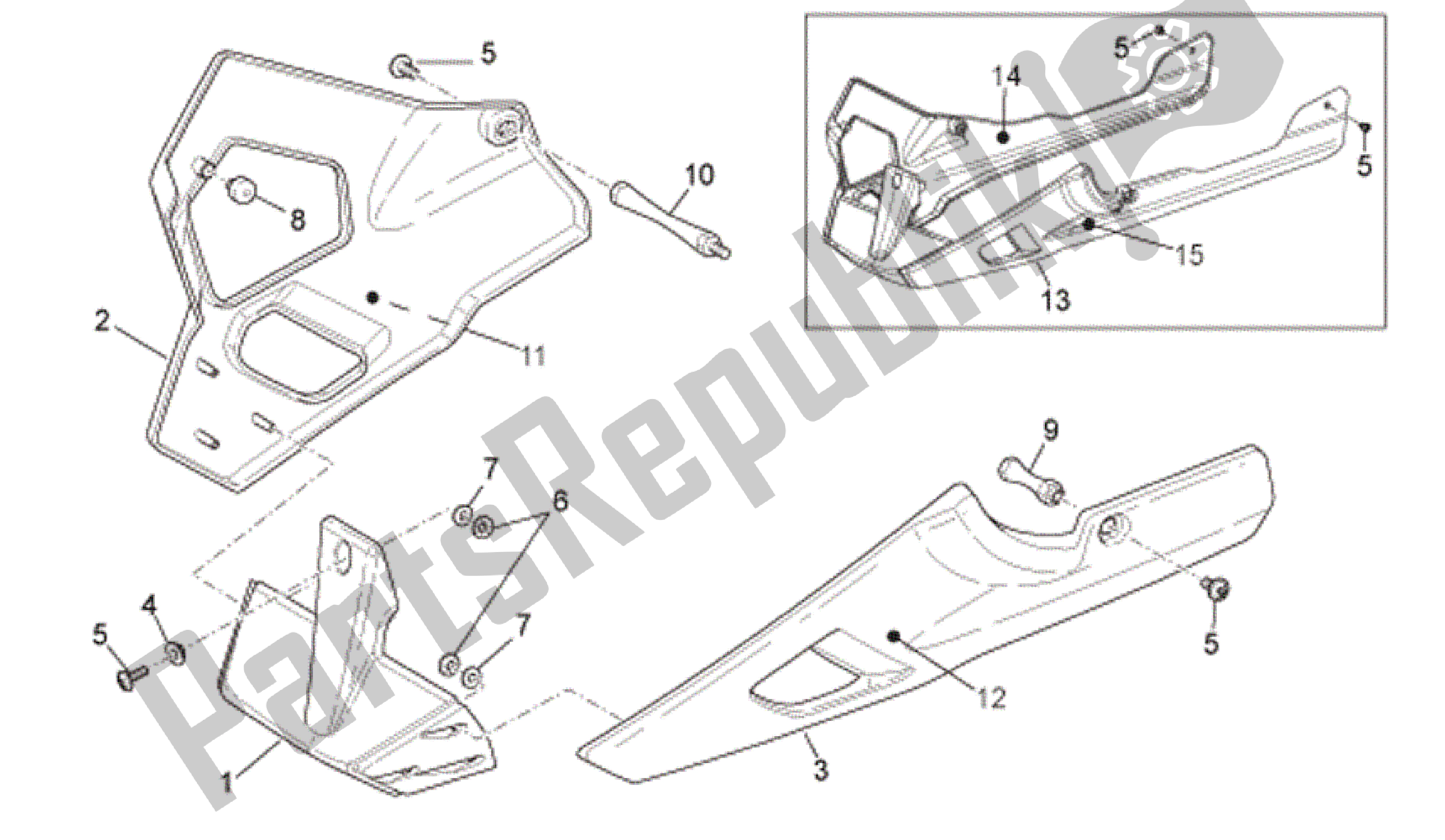 All parts for the Front Body - Fairings Ii of the Aprilia RSV Tuono R 3985 1000 2006 - 2009