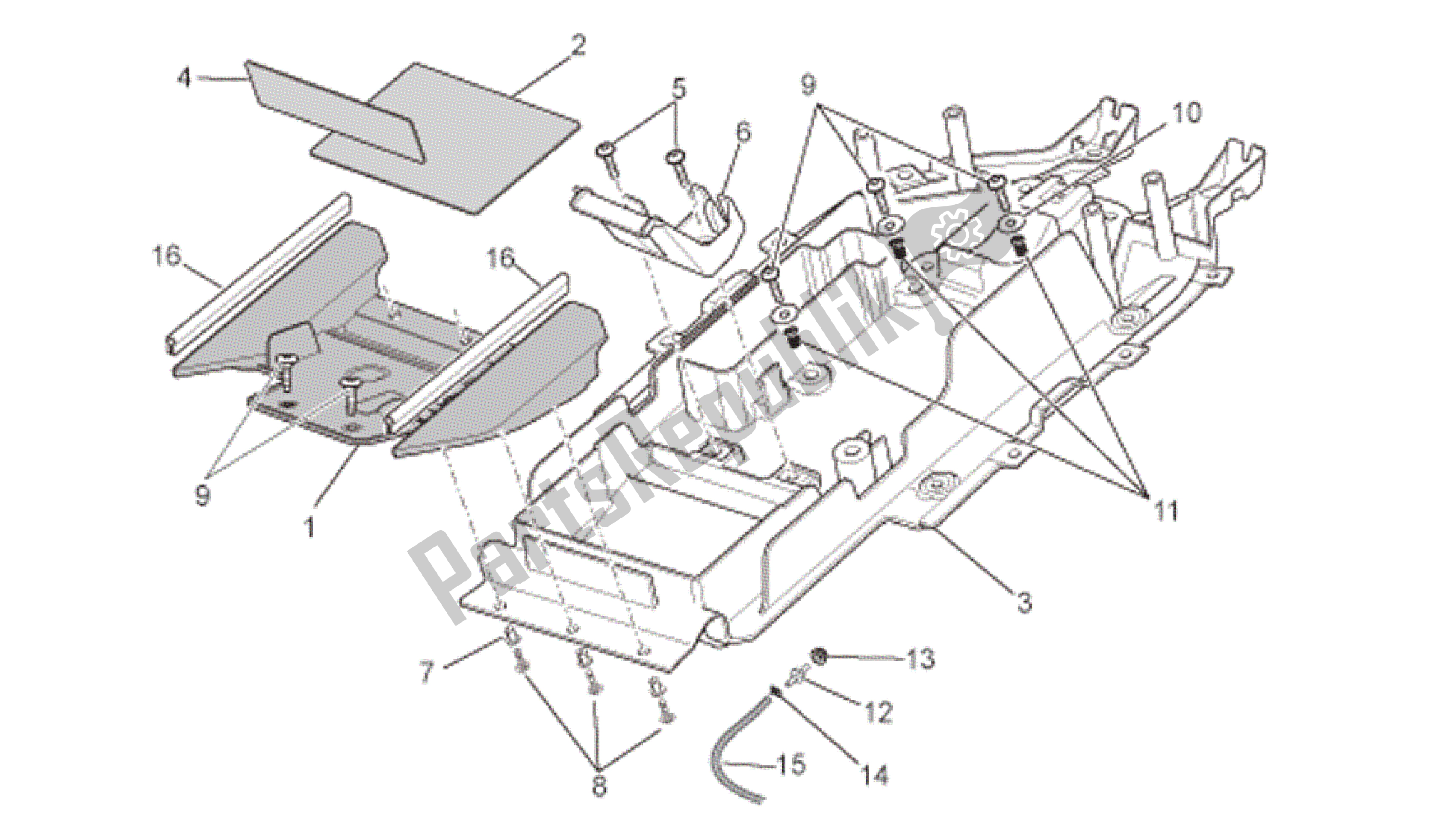 Toutes les pièces pour le Underaddle du Aprilia RSV Tuono R 3985 1000 2006 - 2009