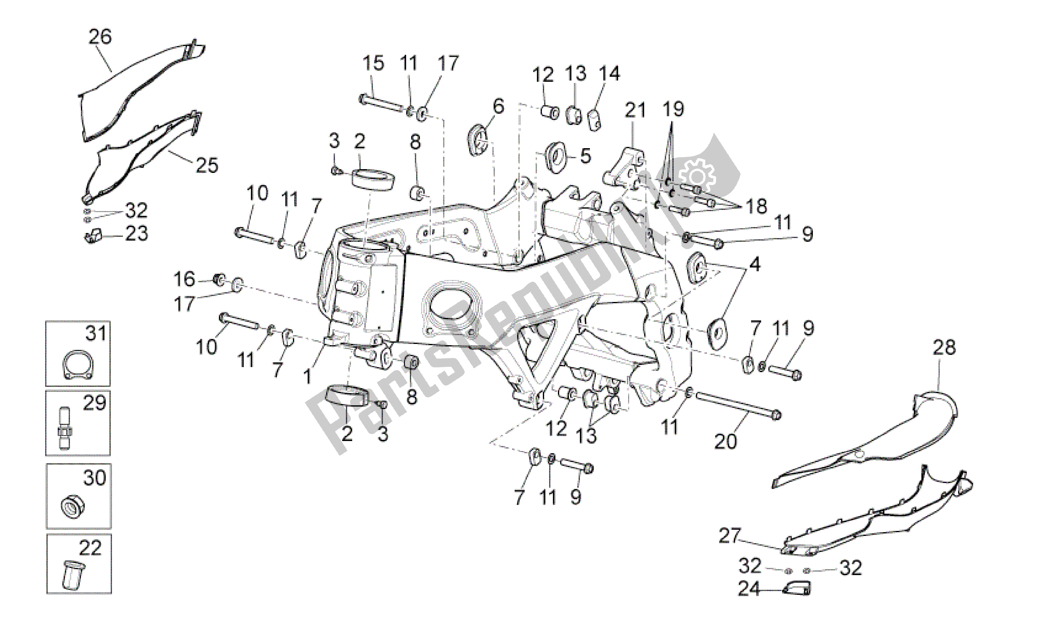 Todas as partes de Quadro I do Aprilia RSV4 Aprc Factory ABS 3986 1000 2013