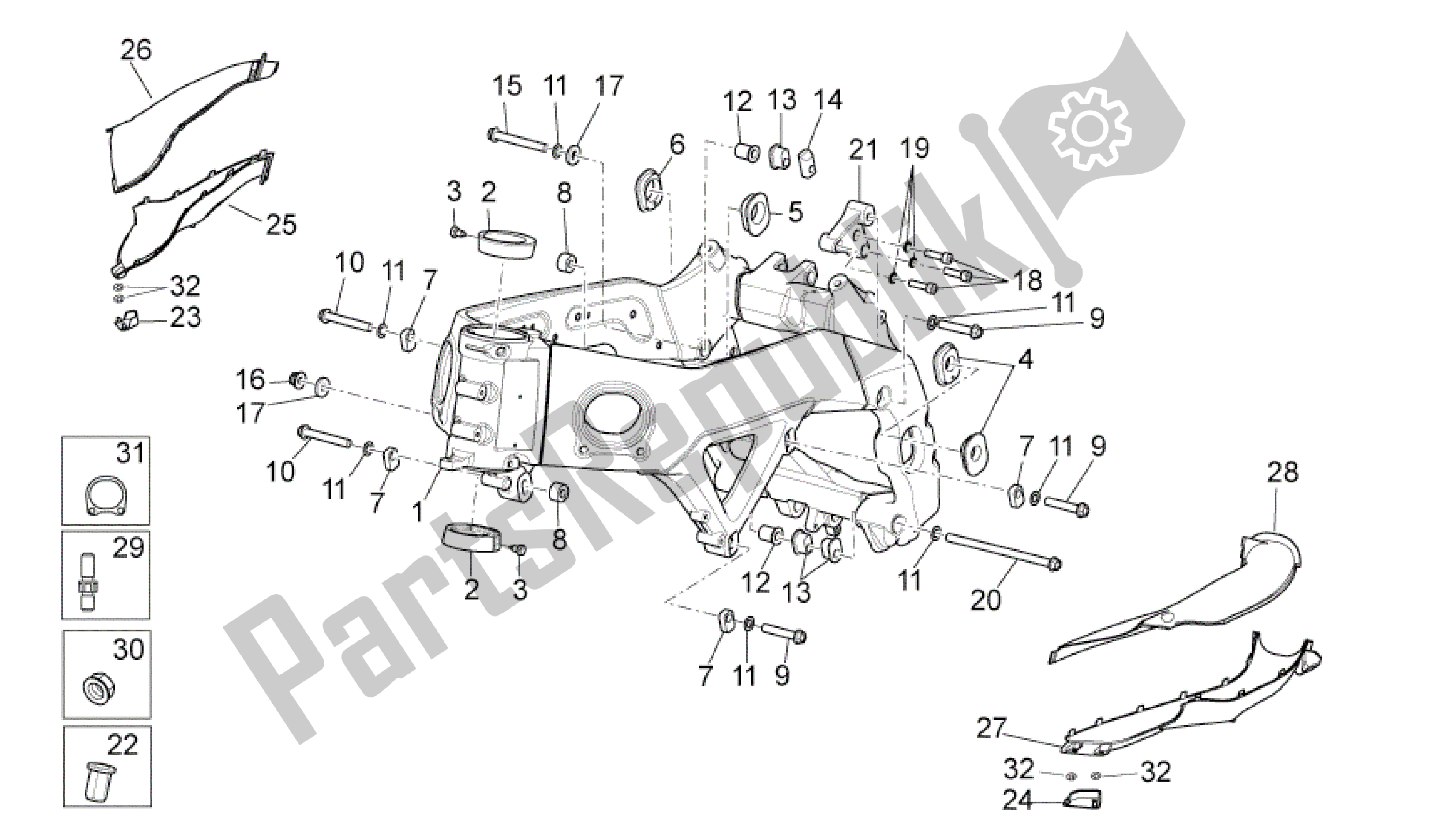 Todas as partes de Quadro I do Aprilia RSV4 Aprc Factory ABS 3986 1000 2013