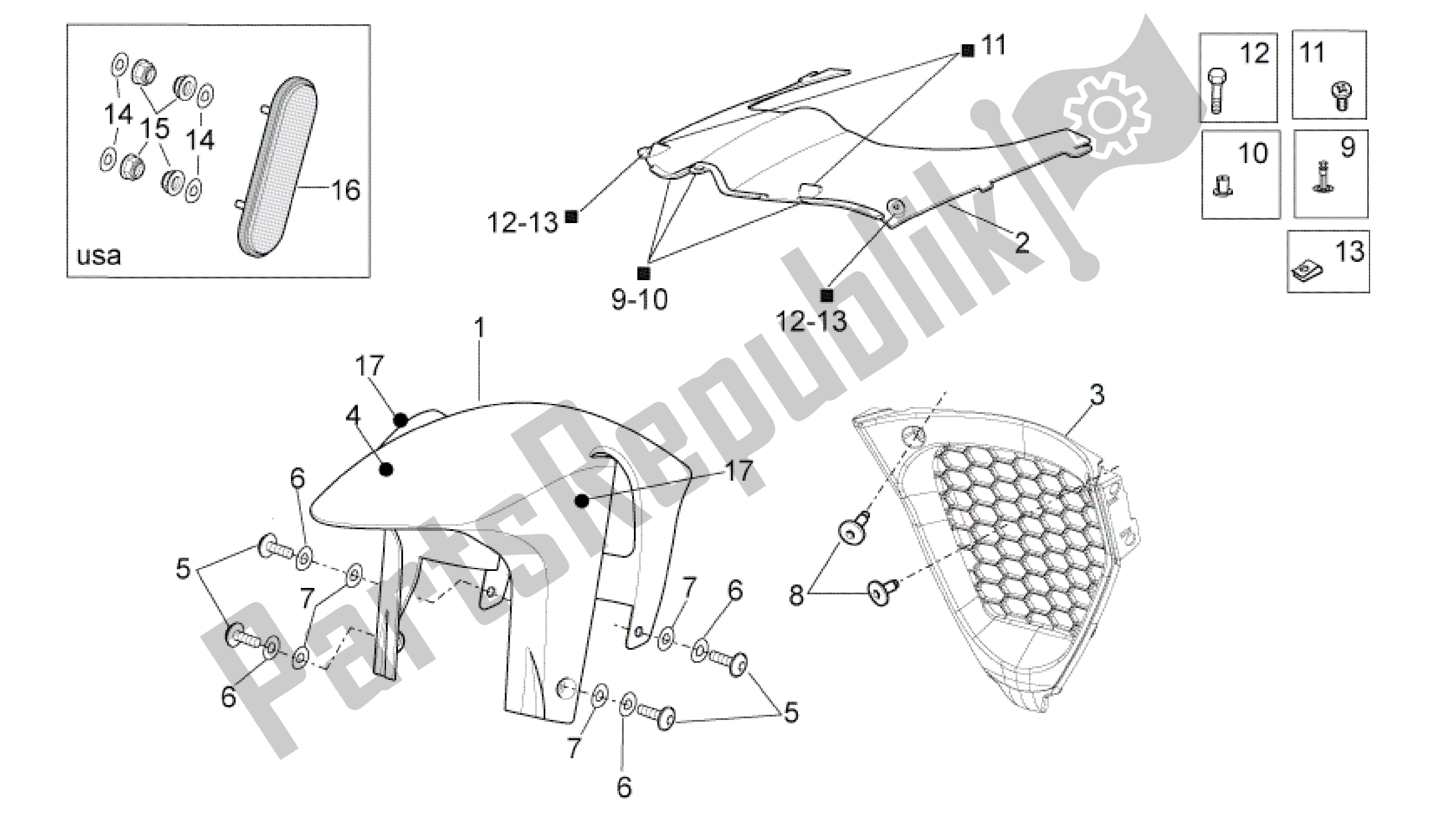 Alle onderdelen voor de Voorkant Iii van de Aprilia RSV4 Aprc Factory ABS 3986 1000 2013