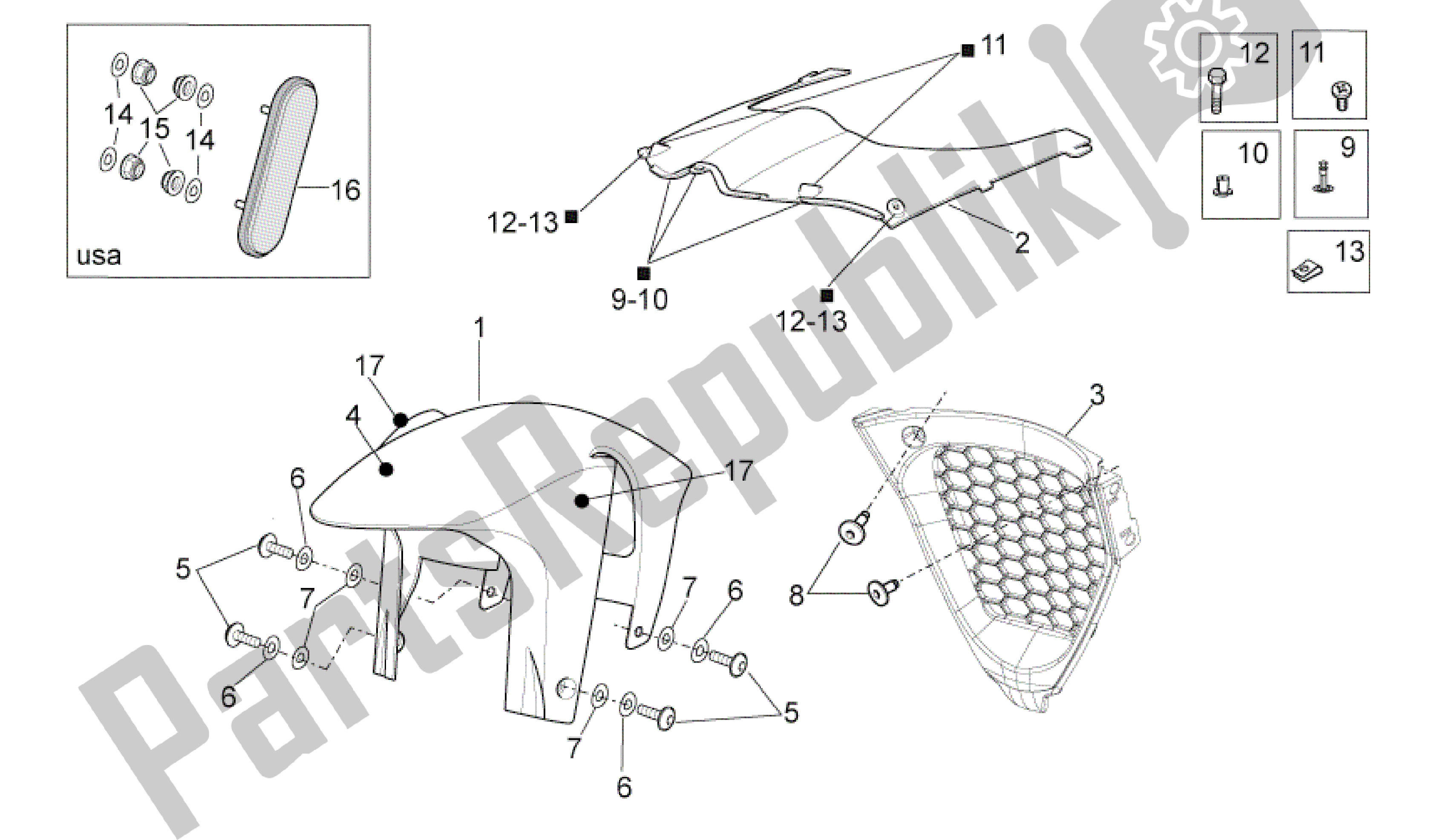 Wszystkie części do Przedni Korpus Iii Aprilia RSV4 Aprc Factory ABS 3986 1000 2013