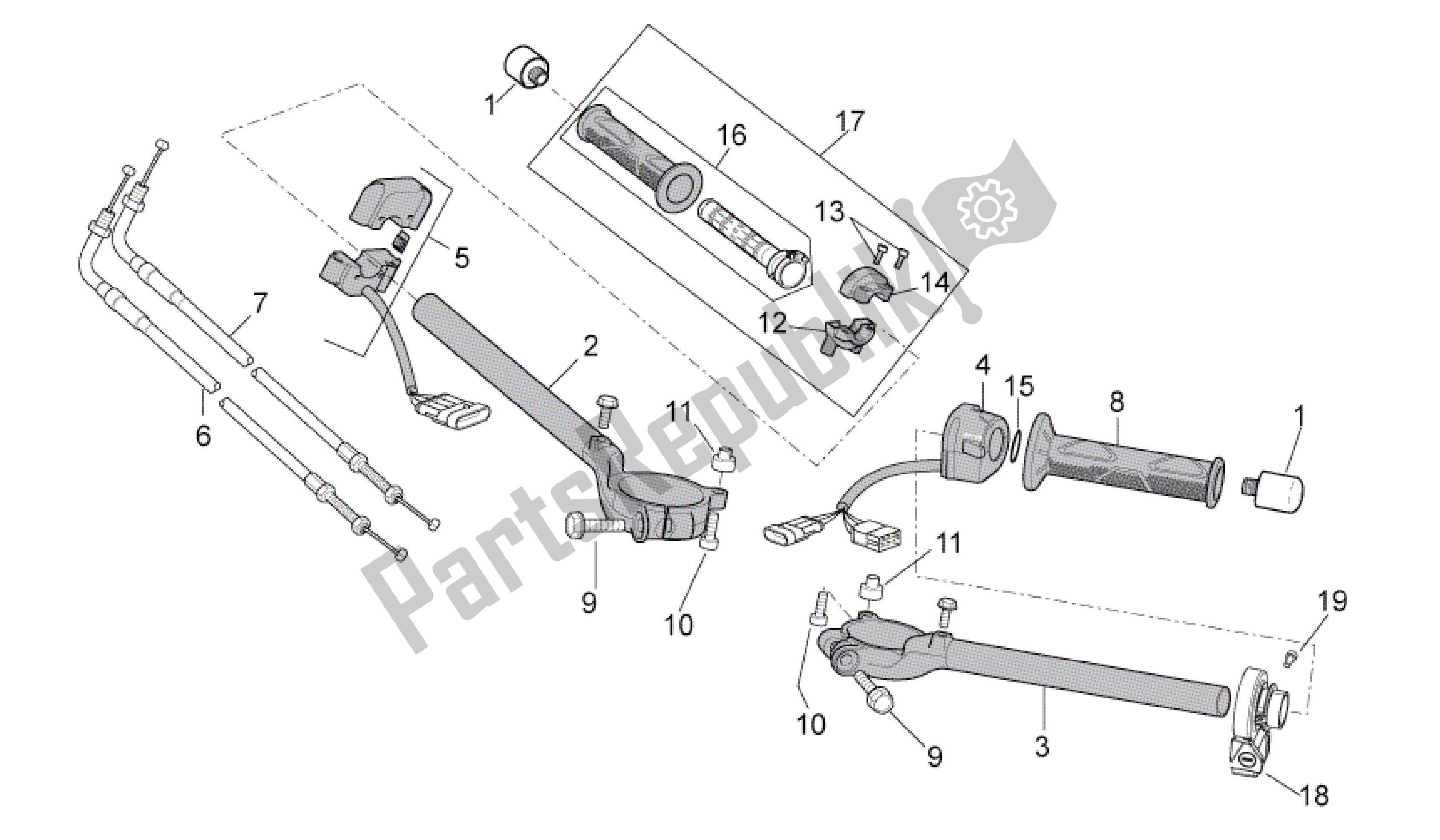 All parts for the Handlebar - Controls of the Aprilia RSV4 Aprc Factory ABS 3986 1000 2013