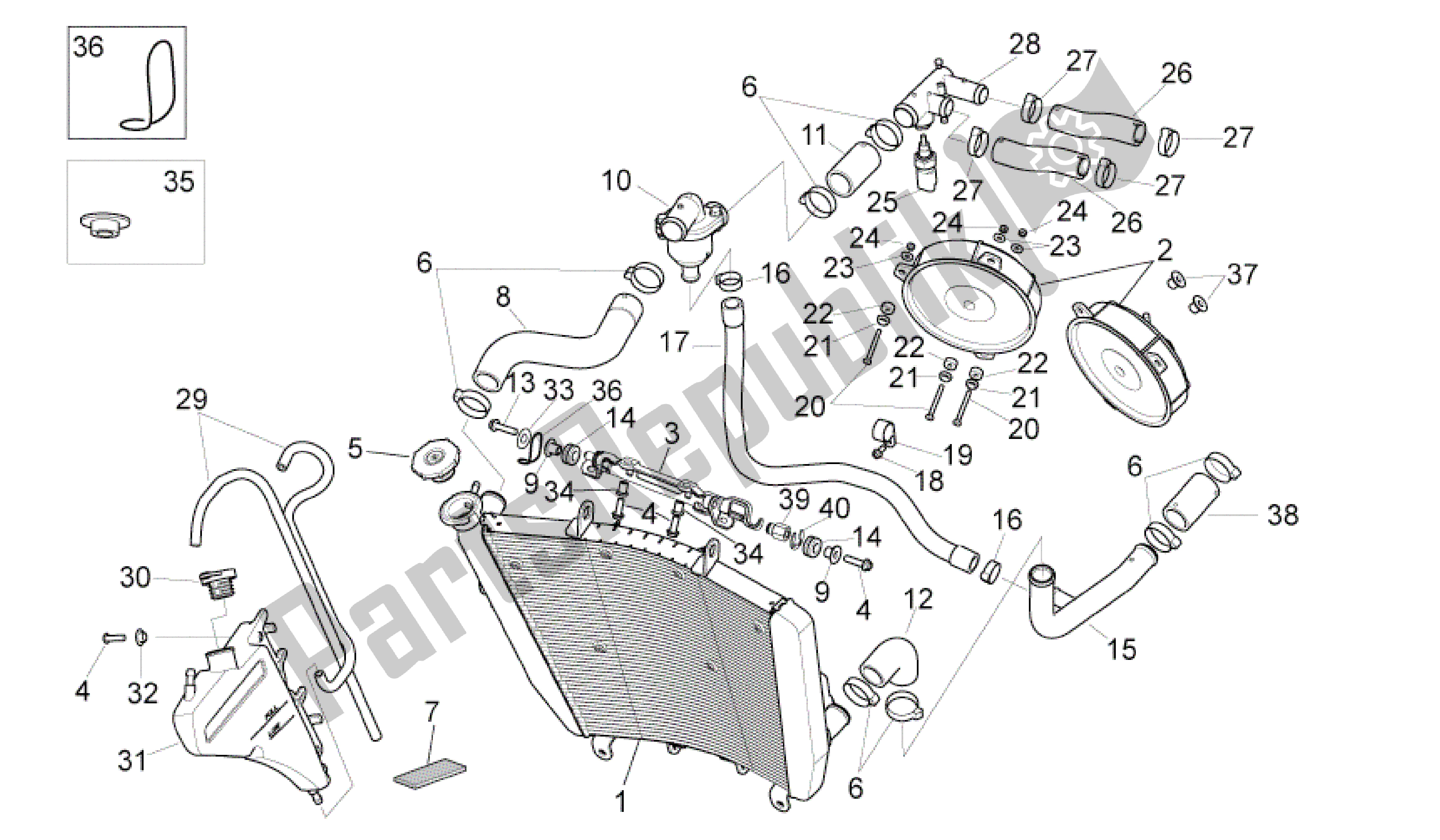 Todas las partes para Sistema De Refrigeración de Aprilia RSV4 Aprc Factory ABS 3986 1000 2013