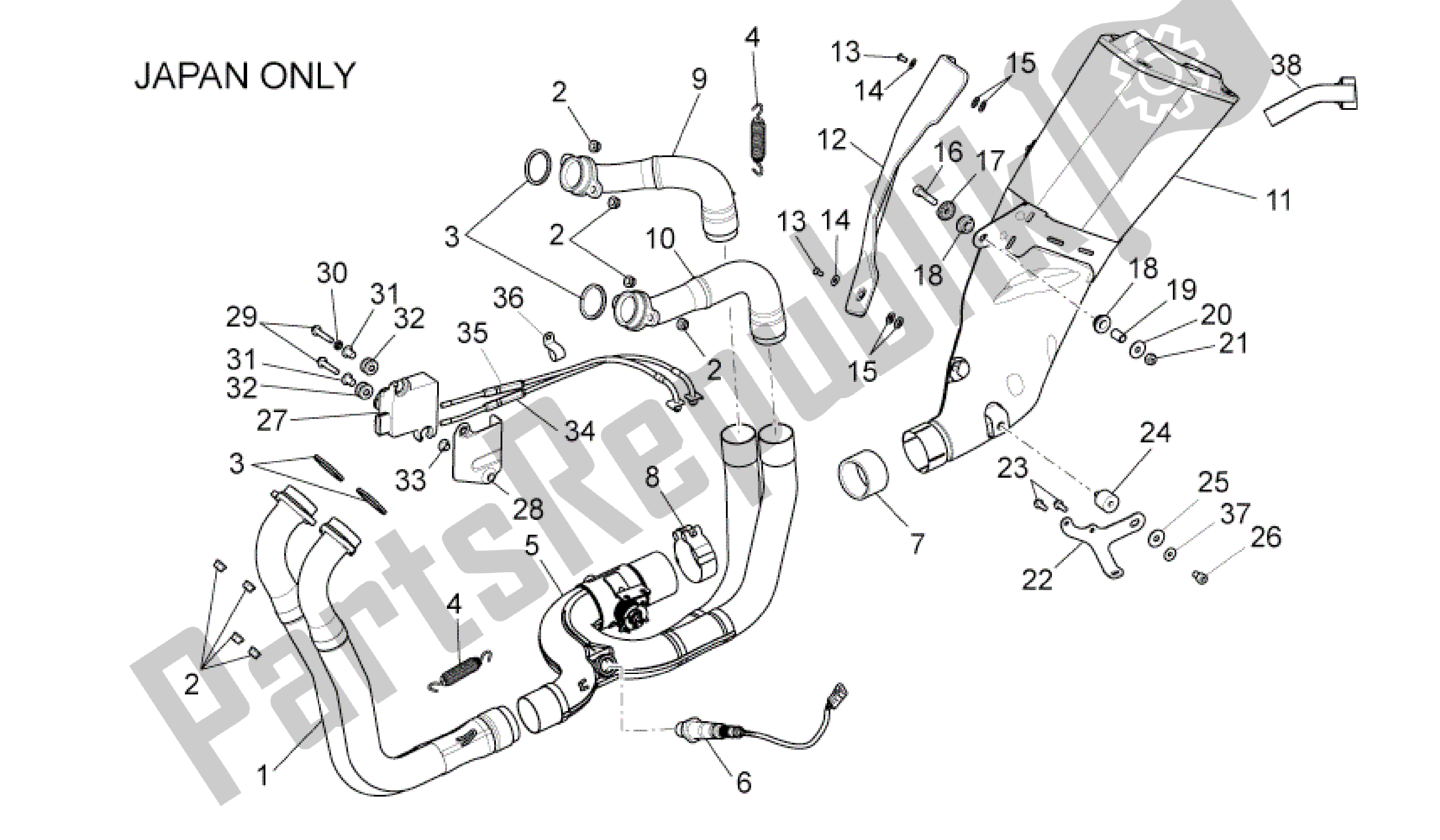 All parts for the Exhaust Pipe Ii of the Aprilia RSV4 Aprc Factory ABS 3986 1000 2013