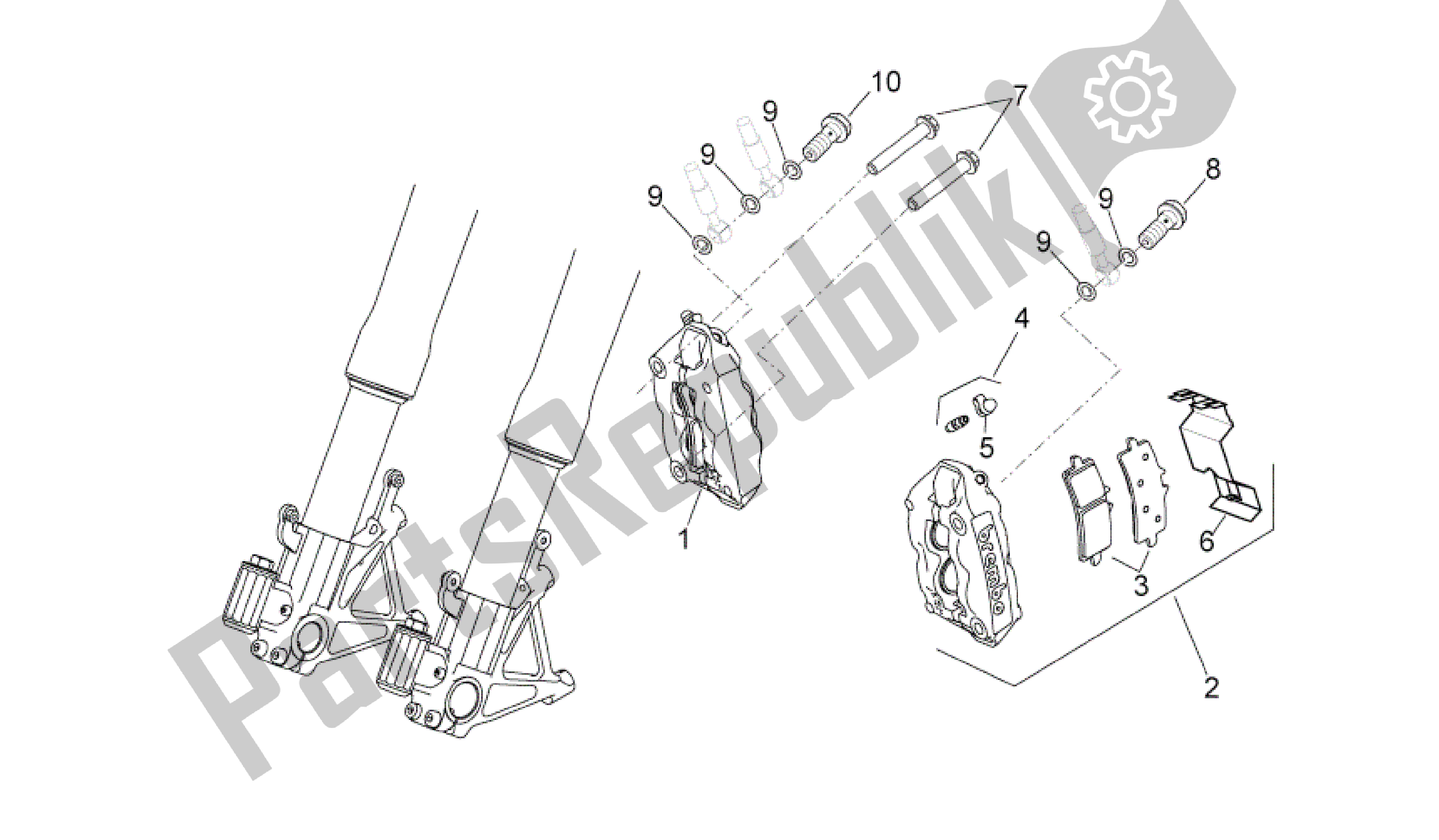 Alle Teile für das Bremssattel Vorne des Aprilia RSV4 Aprc Factory ABS 3986 1000 2013