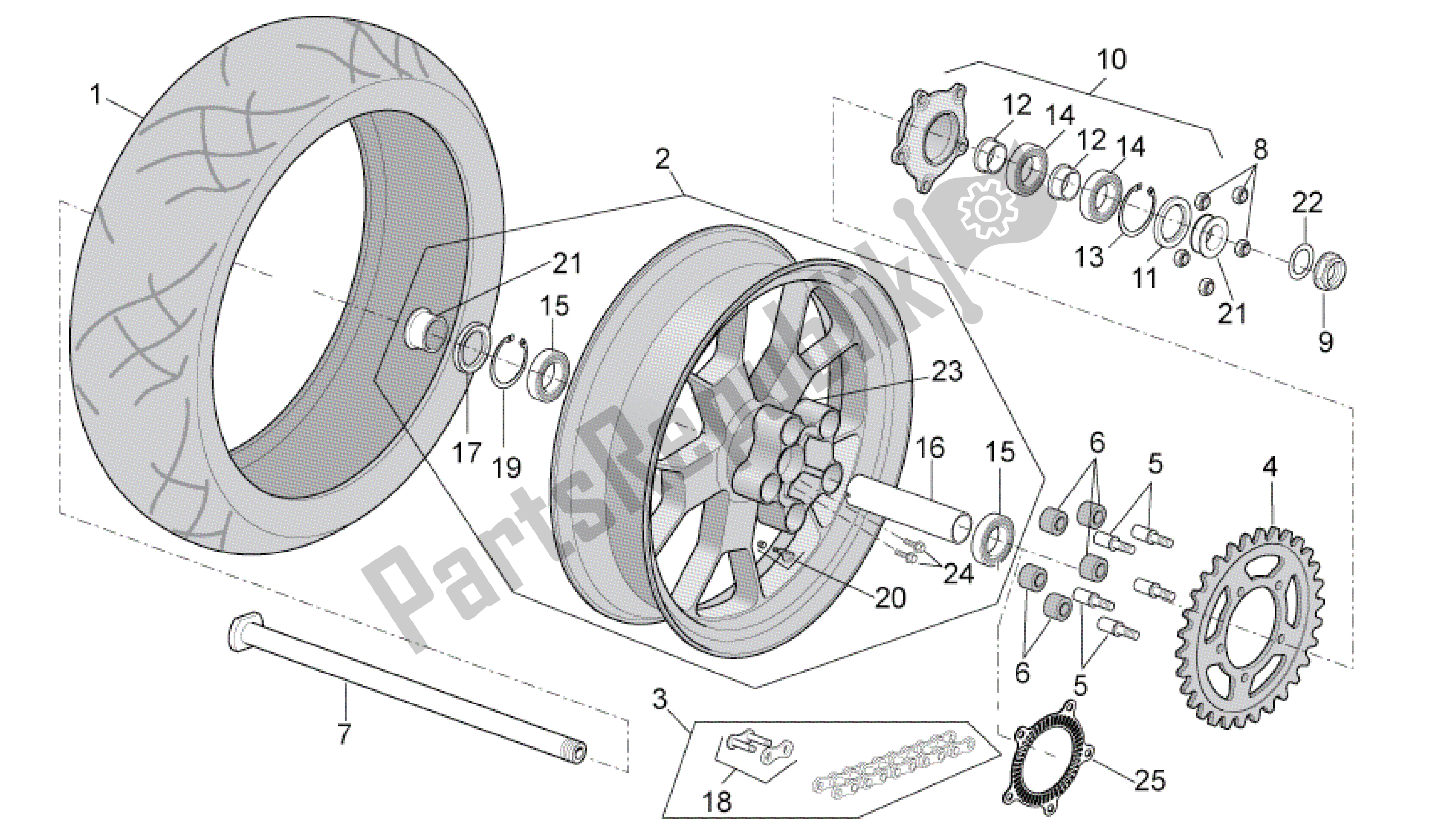 Todas las partes para Rueda Trasera de Aprilia RSV4 Aprc Factory ABS 3986 1000 2013