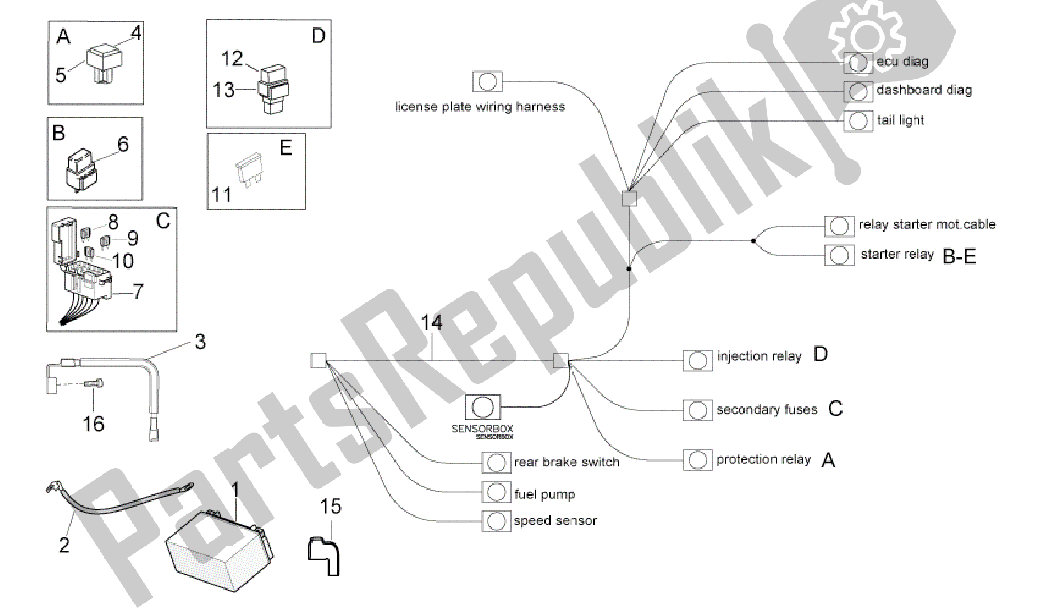 Alle Teile für das Elektrisches System Ii des Aprilia RSV4 Aprc Factory ABS 3986 1000 2013