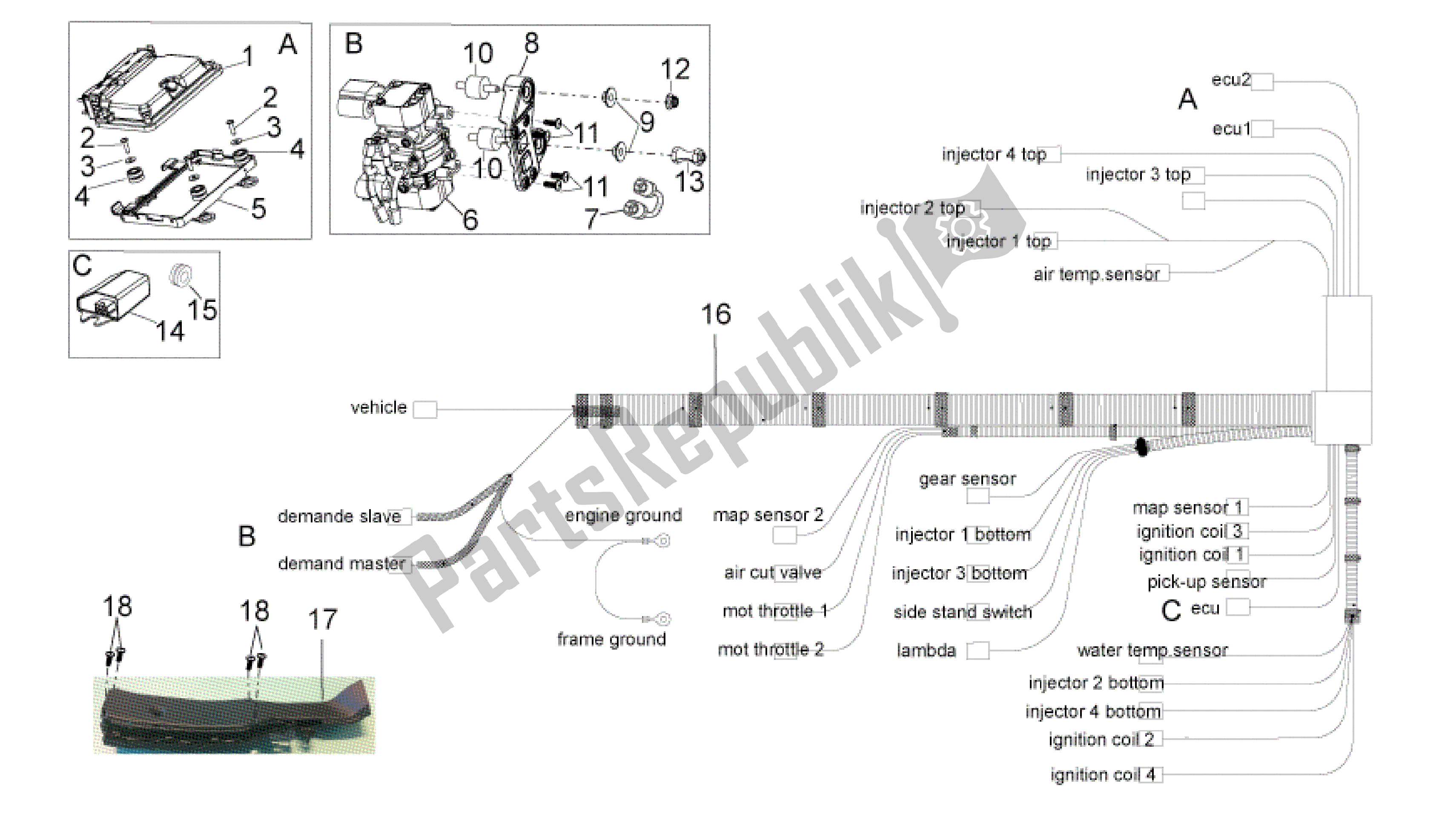All parts for the Electrical System Iii of the Aprilia RSV4 Aprc Factory ABS 3986 1000 2013