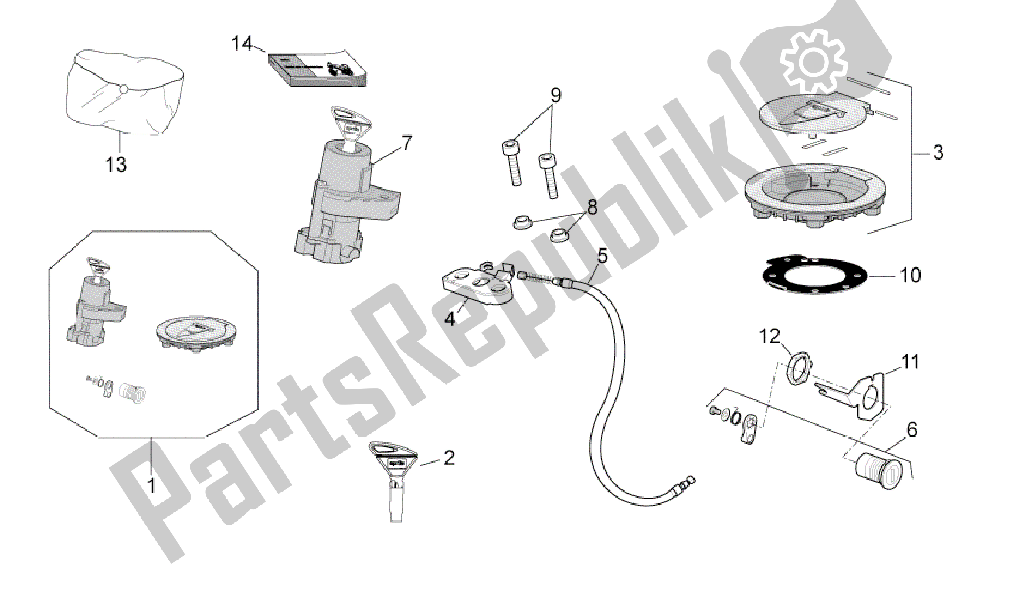 Tutte le parti per il Kit Di Blocco Hardware del Aprilia RSV4 Aprc Factory ABS 3986 1000 2013