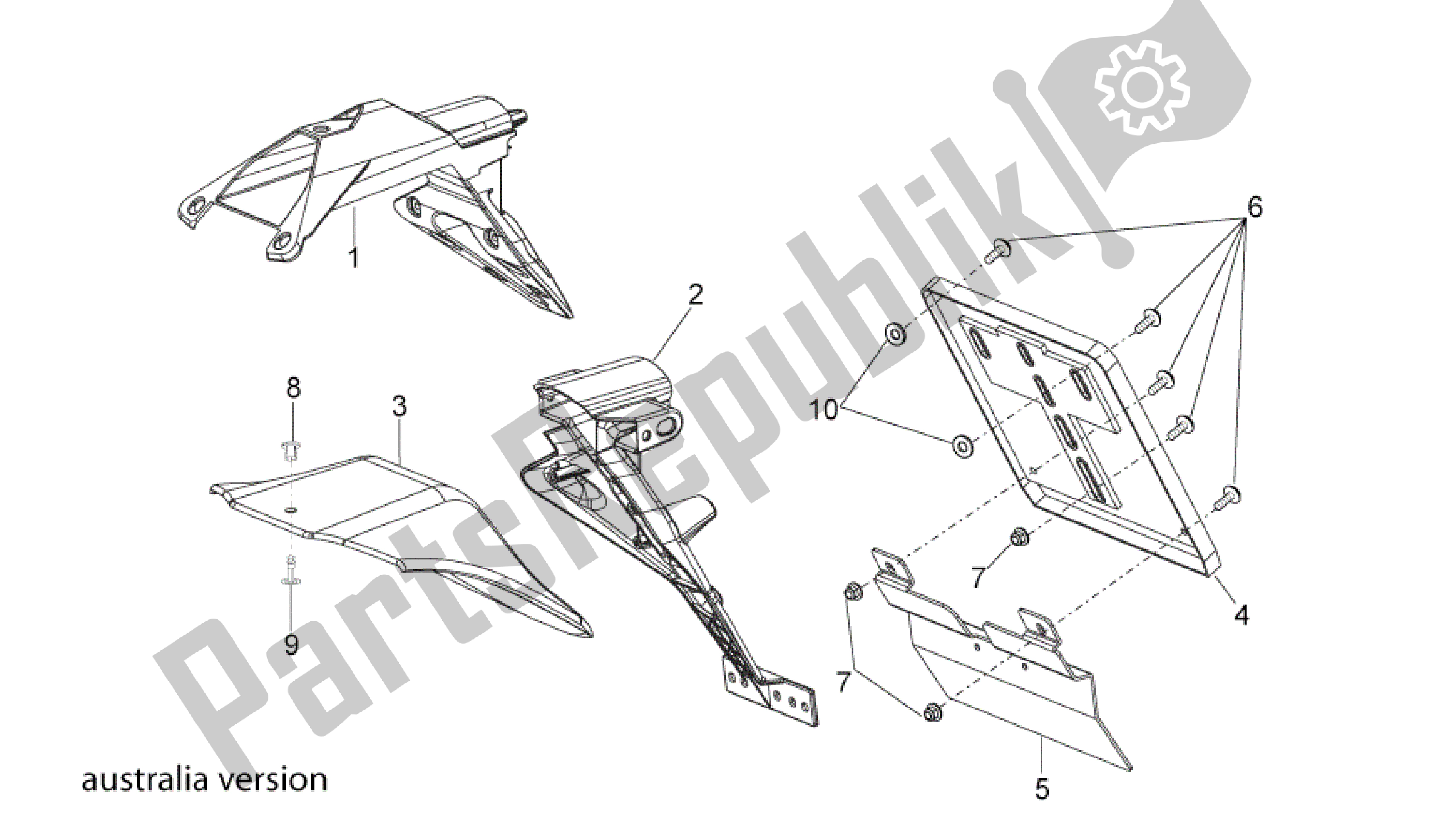 Tutte le parti per il Corpo Posteriore Iii del Aprilia RSV4 Aprc Factory ABS 3986 1000 2013