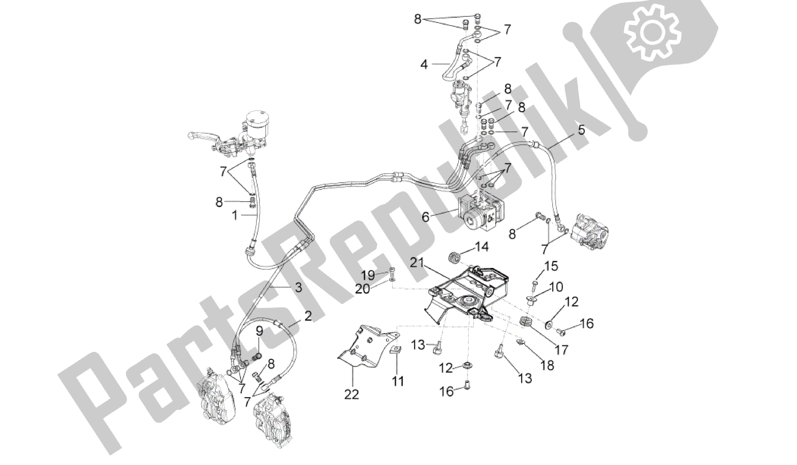 All parts for the Abs Brake System of the Aprilia RSV4 Aprc Factory ABS 3986 1000 2013