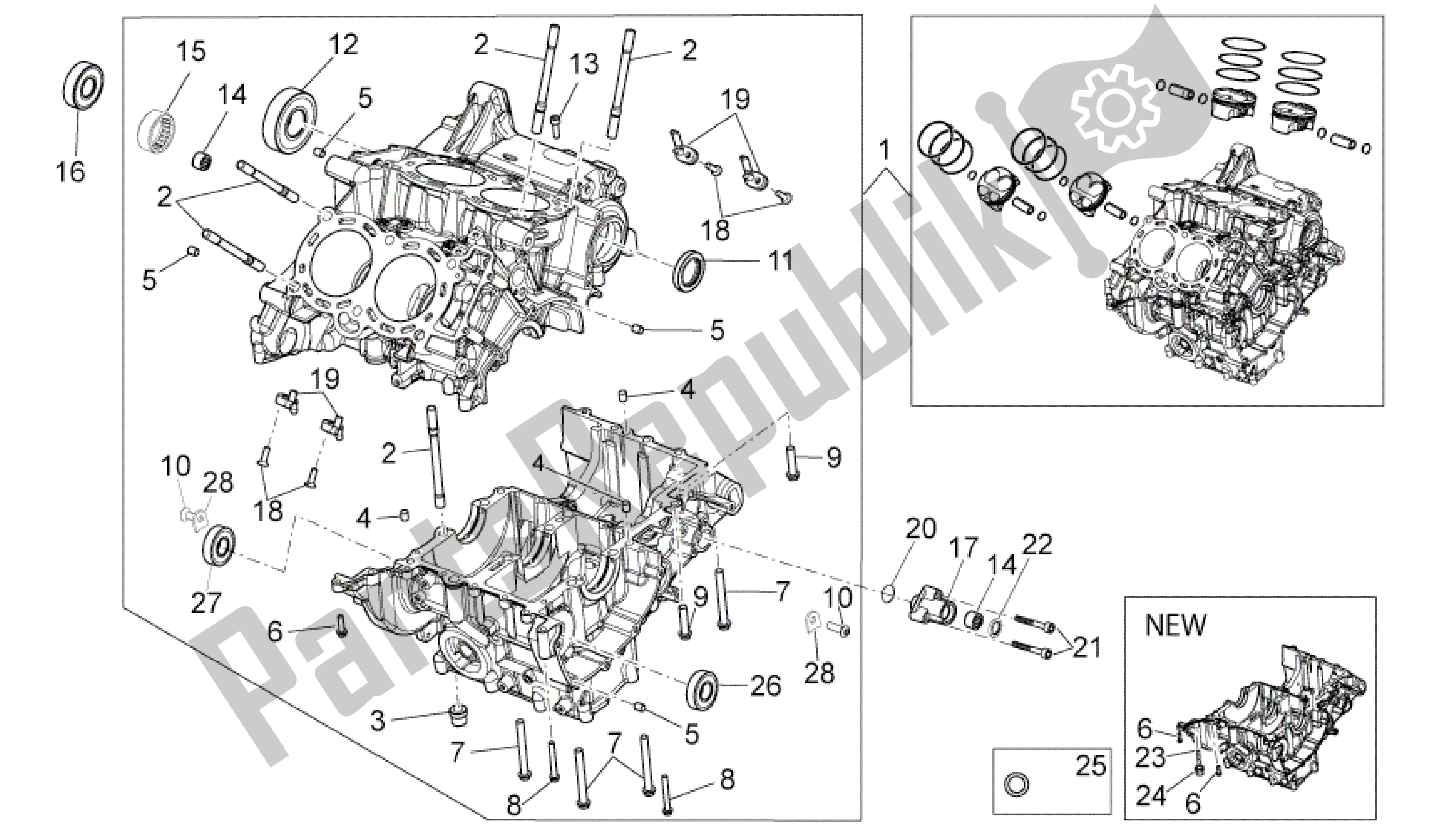 Alle Teile für das Kurbelgehäuse I des Aprilia RSV4 Aprc Factory ABS 3986 1000 2013