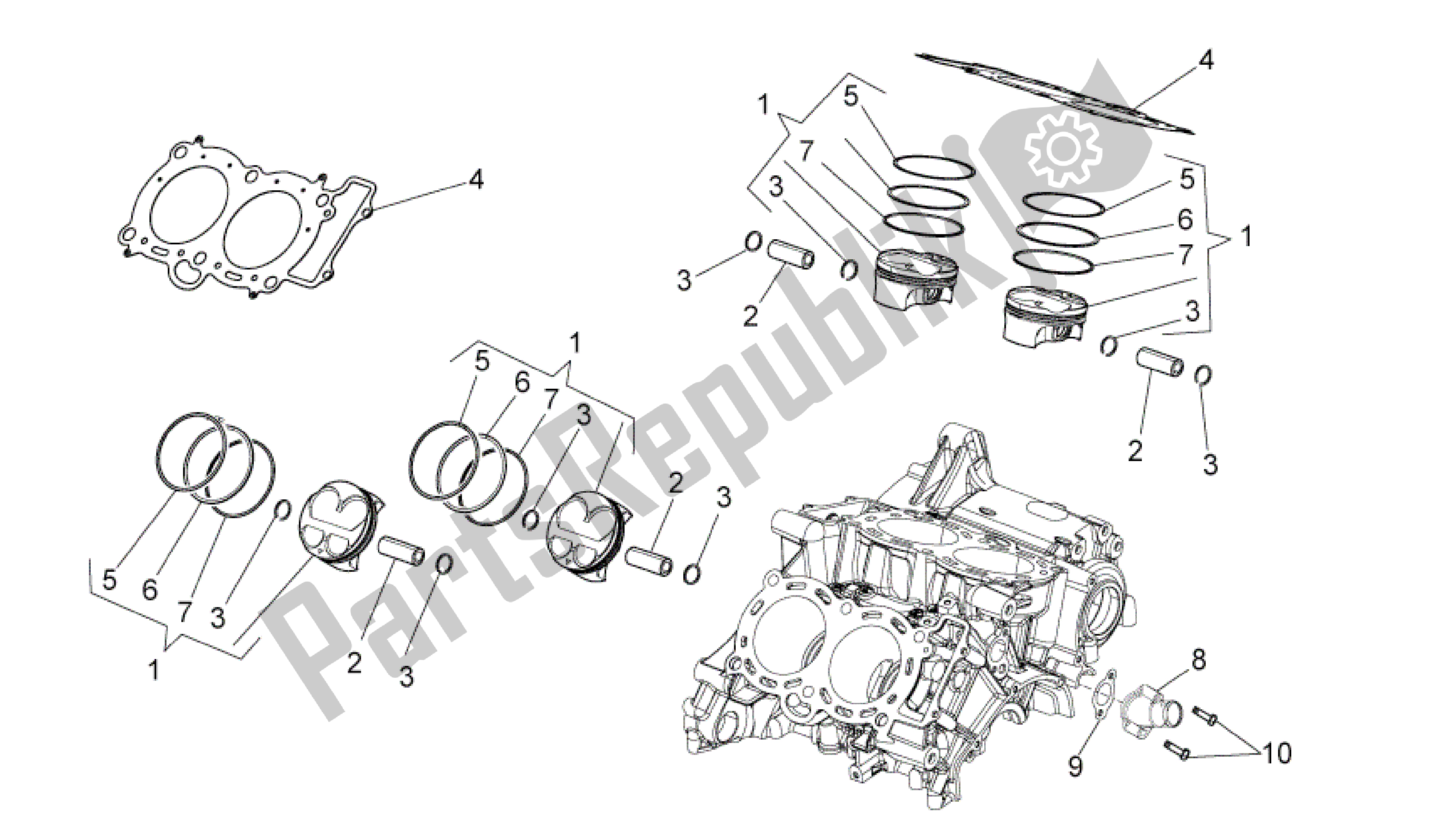 Todas las partes para Cilindro - Pistón de Aprilia RSV4 Aprc Factory ABS 3986 1000 2013