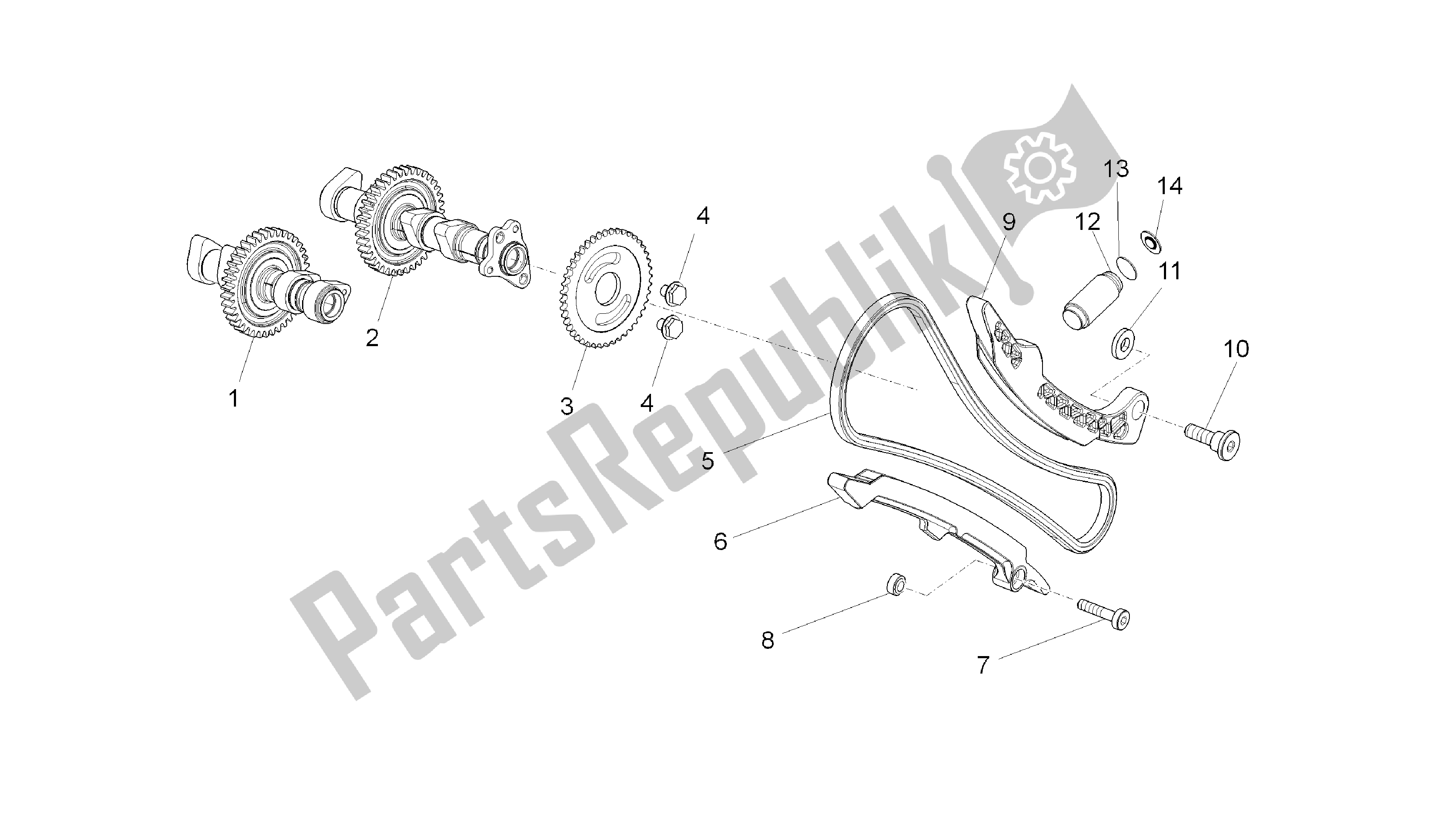 Tutte le parti per il Sistema Di Fasatura Del Cilindro Anteriore del Aprilia RSV4 Aprc Factory ABS 3986 1000 2013