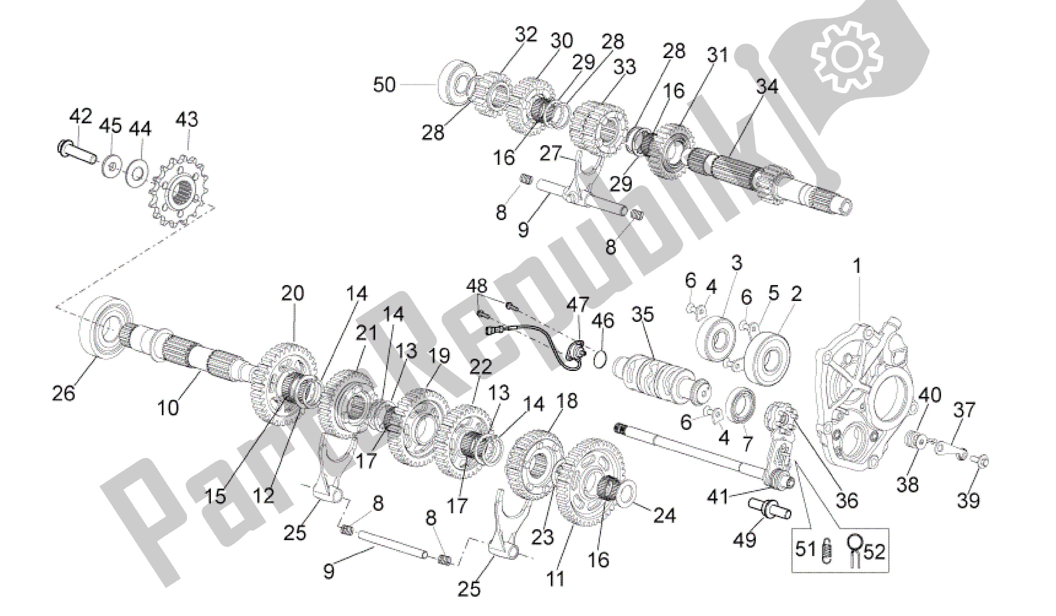 Alle onderdelen voor de Versnellingsbak van de Aprilia RSV4 Aprc Factory ABS 3986 1000 2013