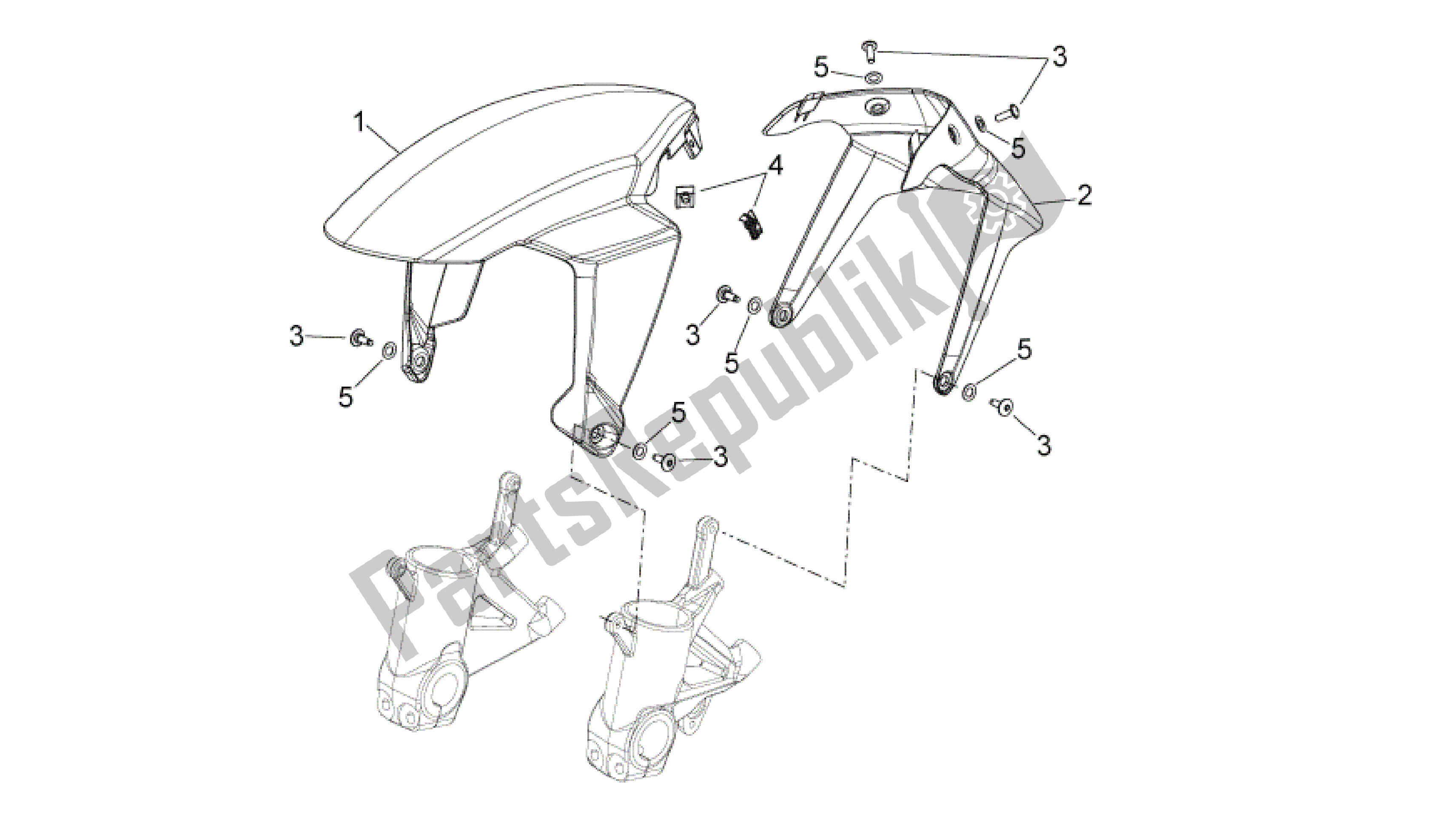 Alle Teile für das Vorderkörper - Vorderer Kotflügel des Aprilia Shiver 750 2007 - 2009