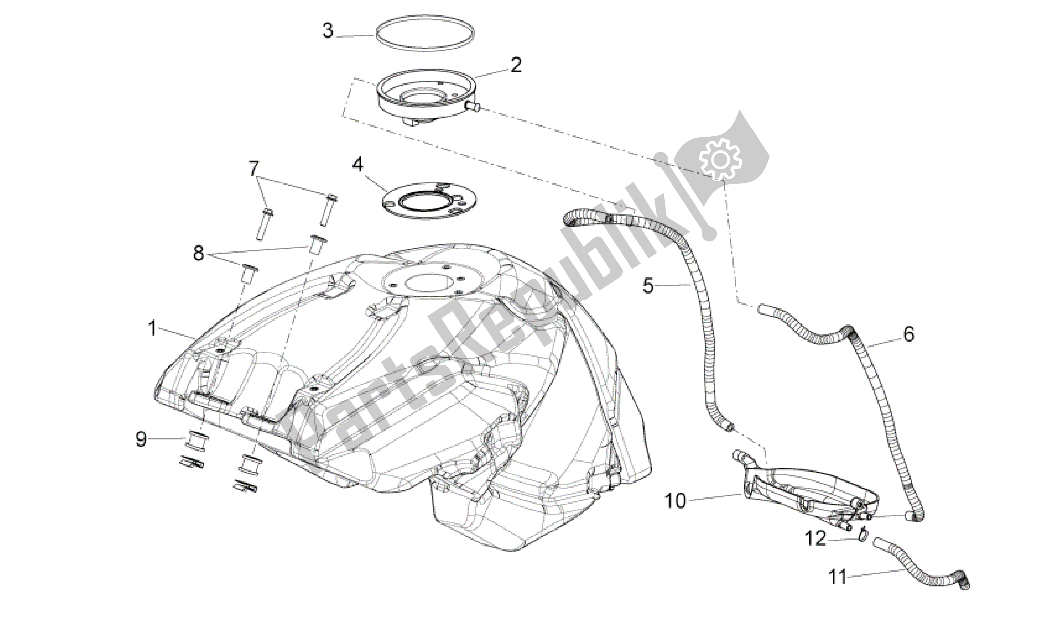 Wszystkie części do Zbiornik Paliwa Aprilia Shiver 750 2007 - 2009