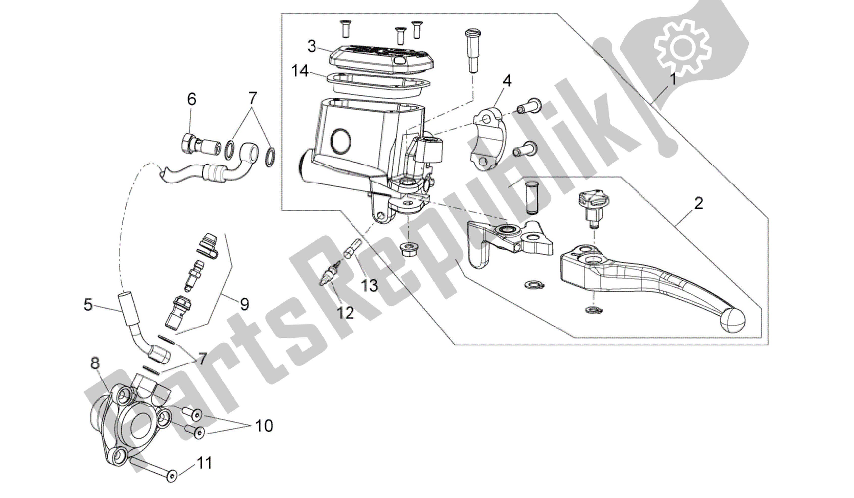 Alle onderdelen voor de Koppelingspomp van de Aprilia Shiver 750 2007 - 2009