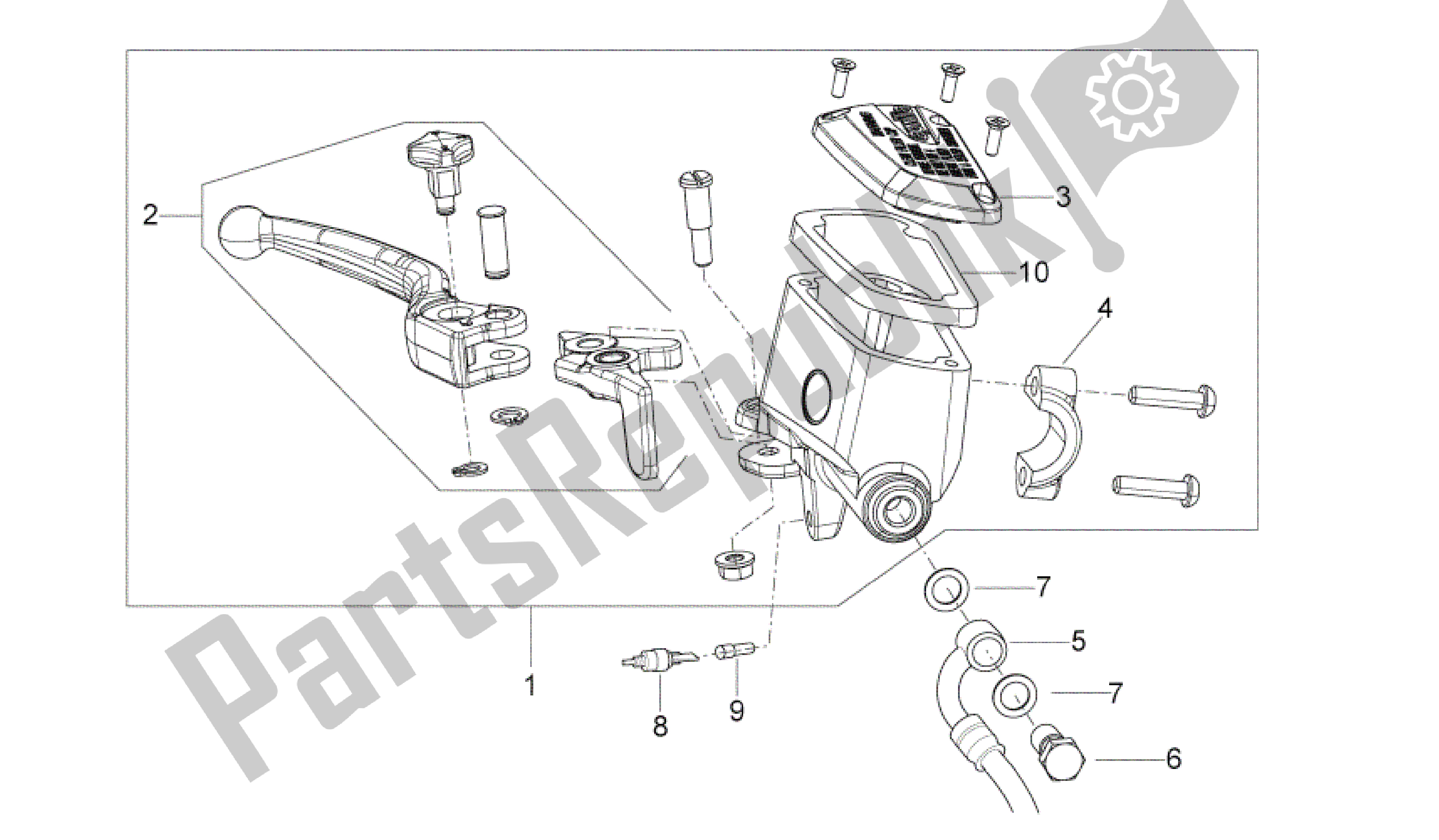 All parts for the Front Master Cilinder of the Aprilia Shiver 750 2007 - 2009