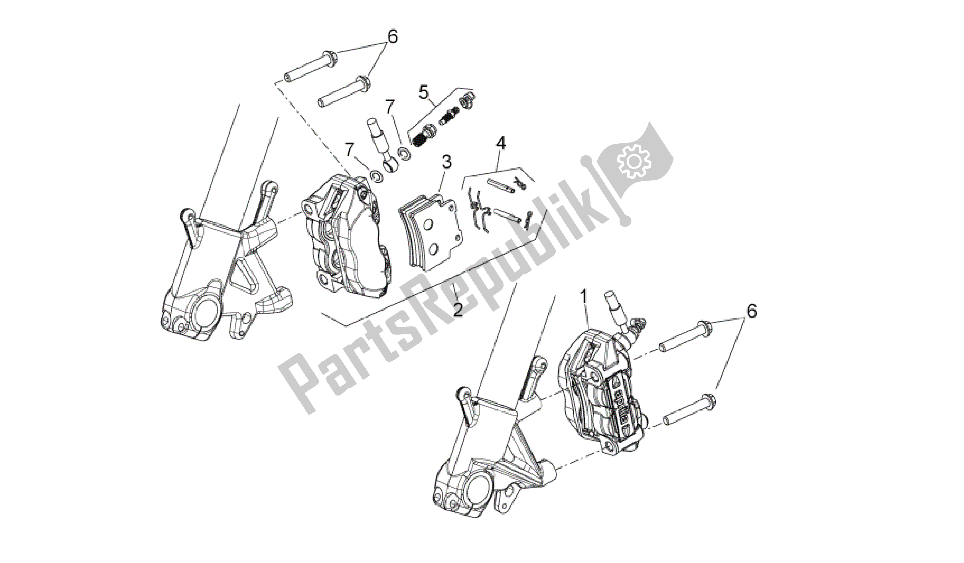 All parts for the Front Brake Caliper of the Aprilia Shiver 750 2007 - 2009