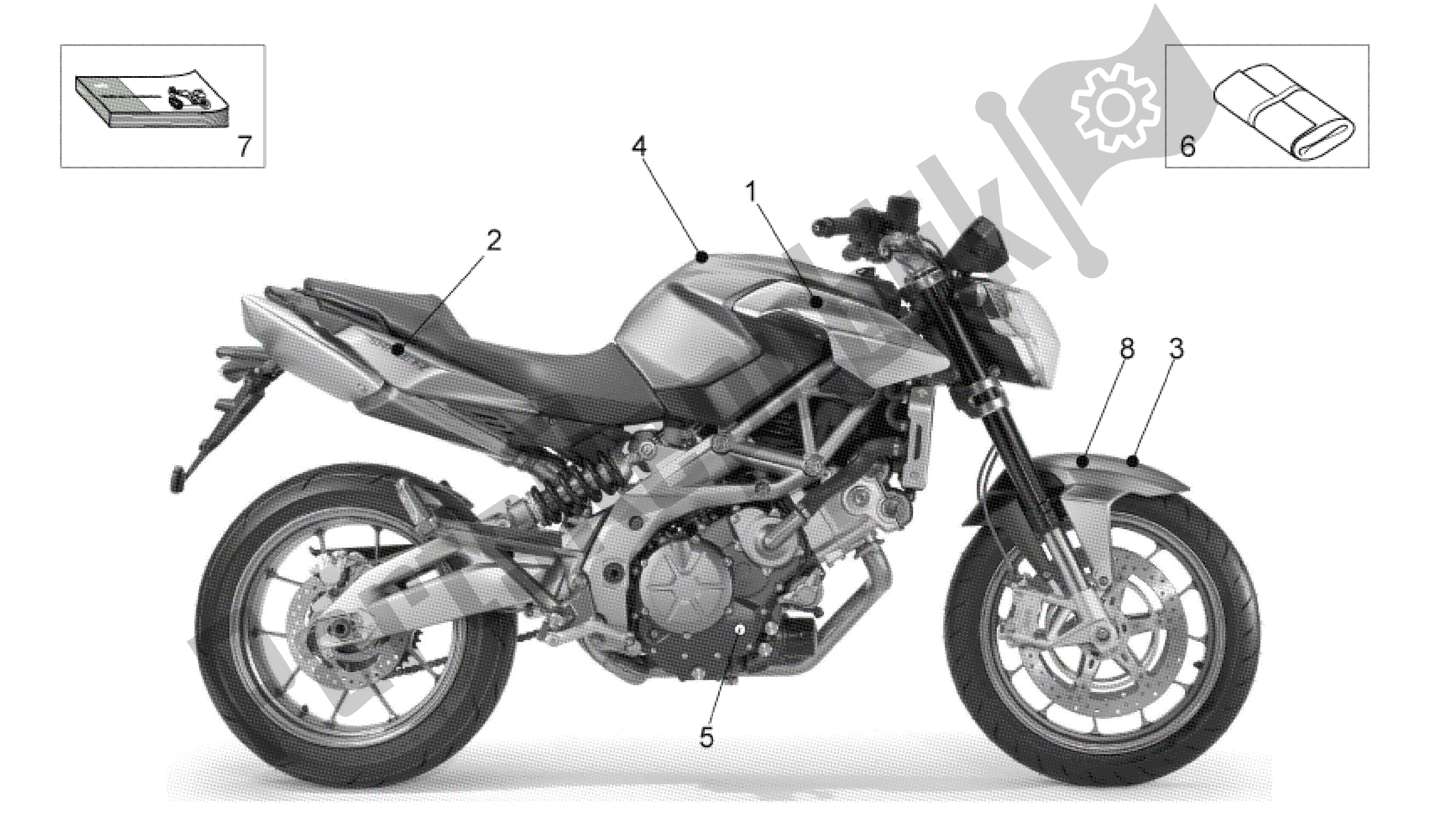 Wszystkie części do Zestaw Tabliczek-kalkomanii-op. Podr? Czniki Aprilia Shiver 750 2007 - 2009