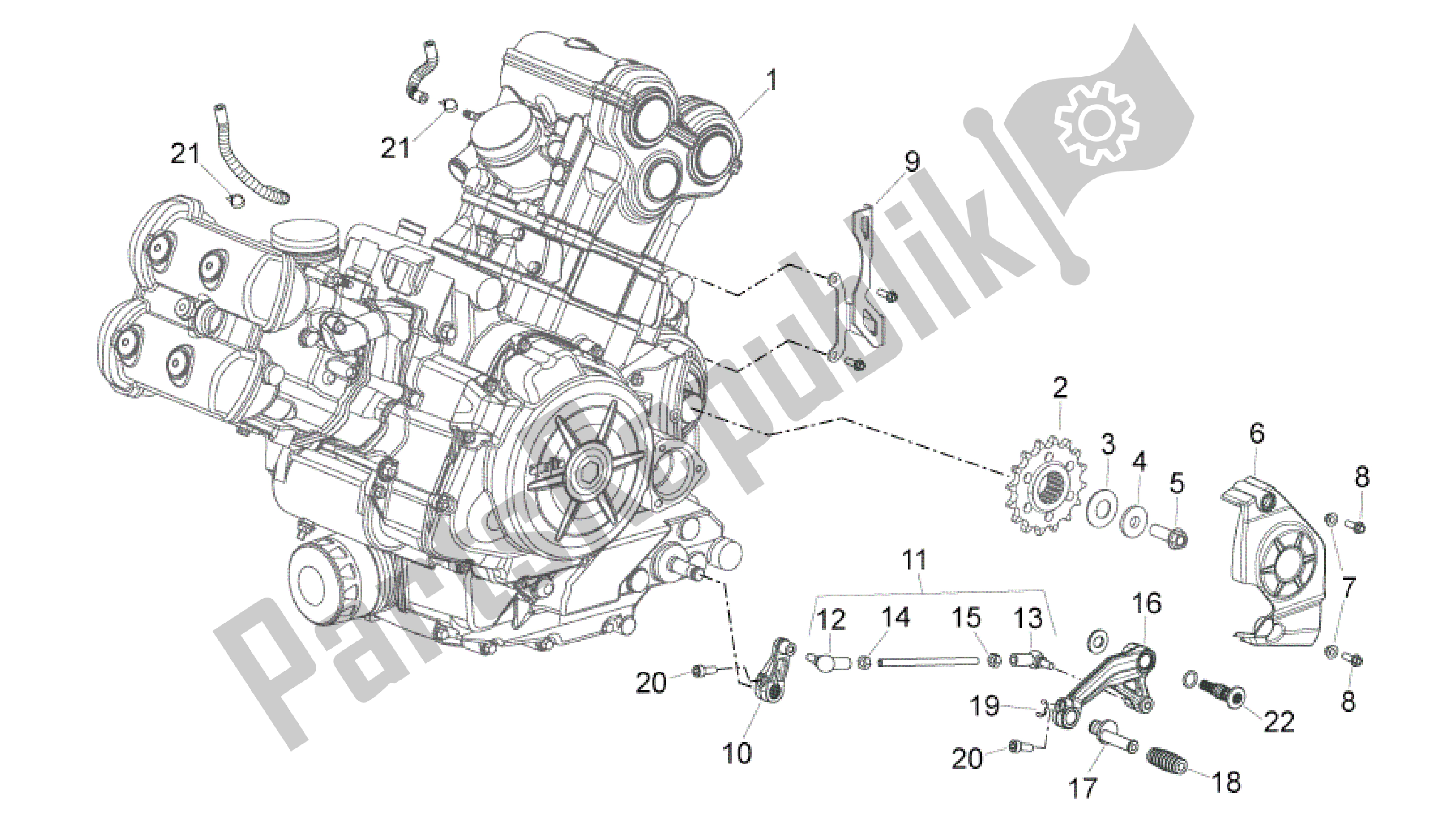 Toutes les pièces pour le Moteur du Aprilia Shiver 750 2007 - 2009