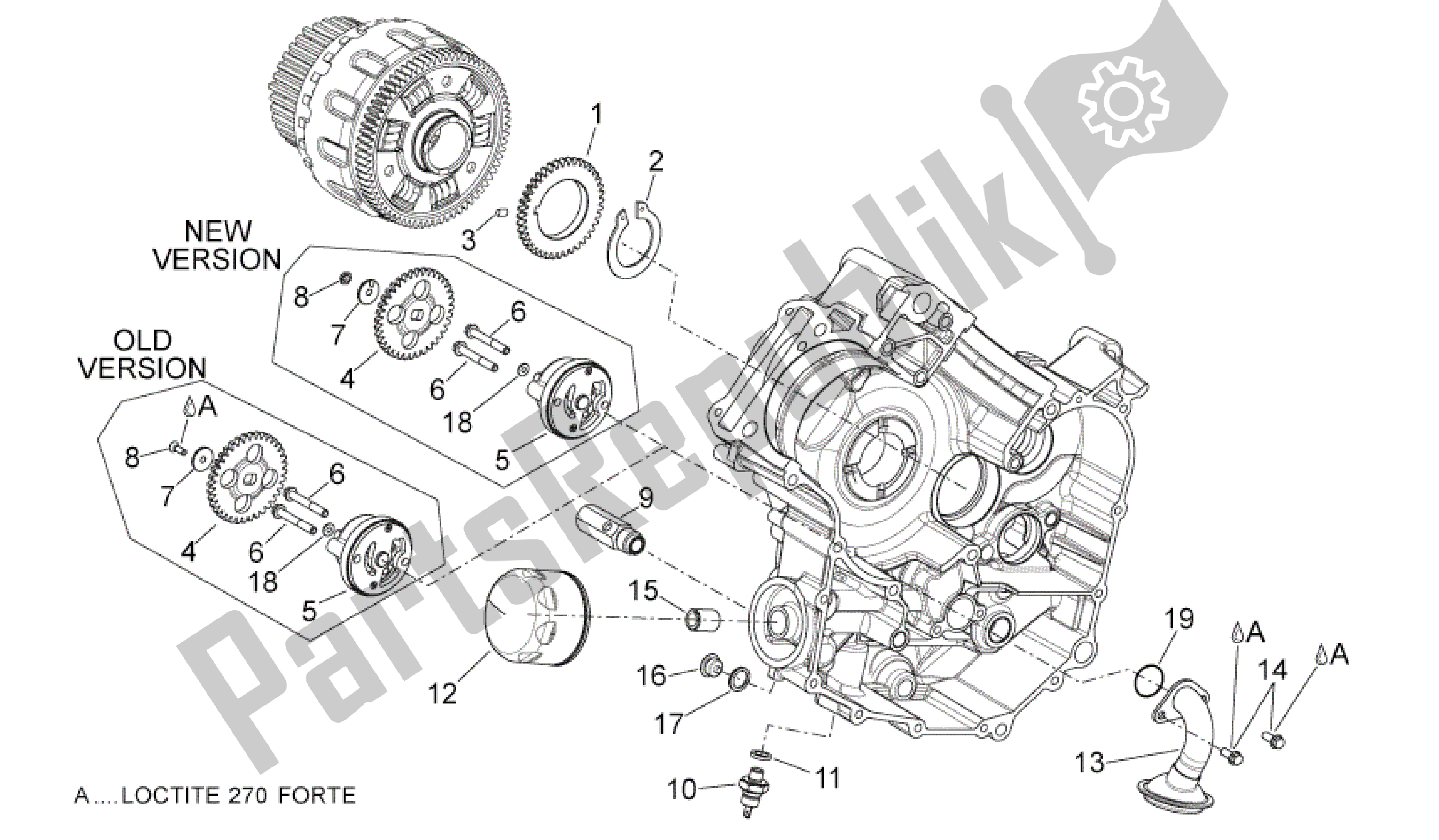 All parts for the Oil Pump of the Aprilia Shiver 750 2007 - 2009