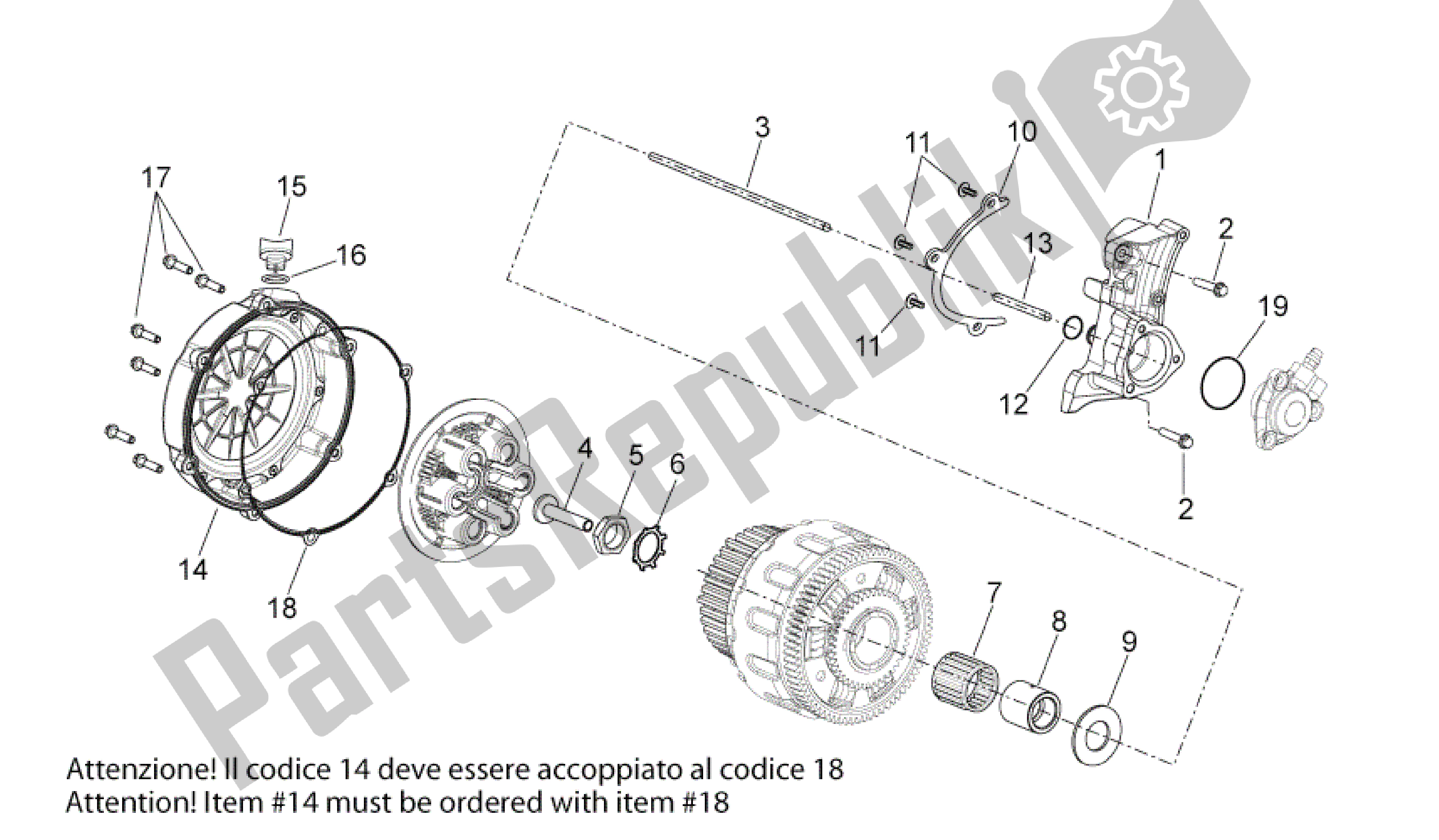 Alle onderdelen voor de Koppeling I van de Aprilia Shiver 750 2007 - 2009