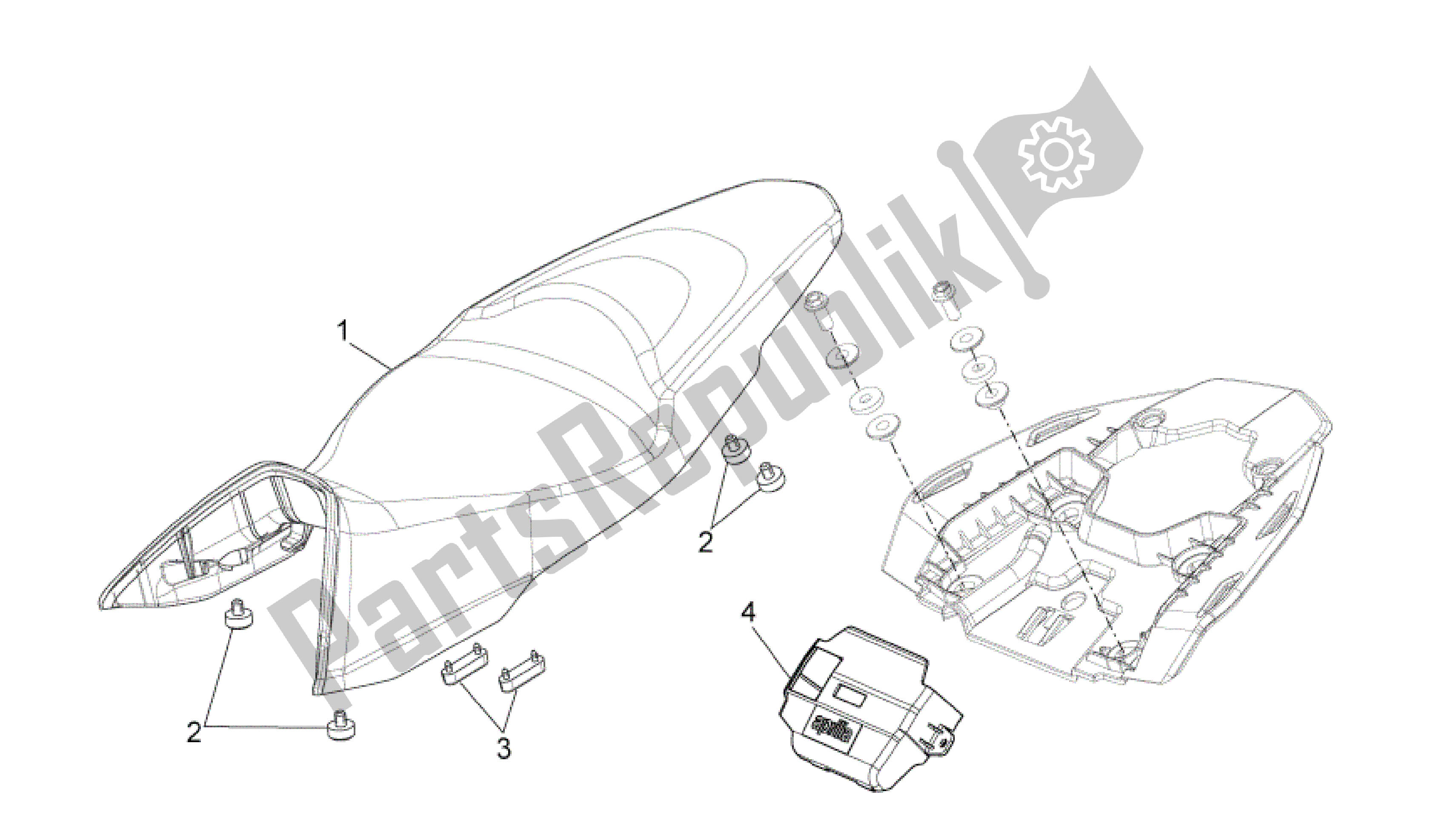 Alle onderdelen voor de Zadel van de Aprilia Shiver 750 2007 - 2009