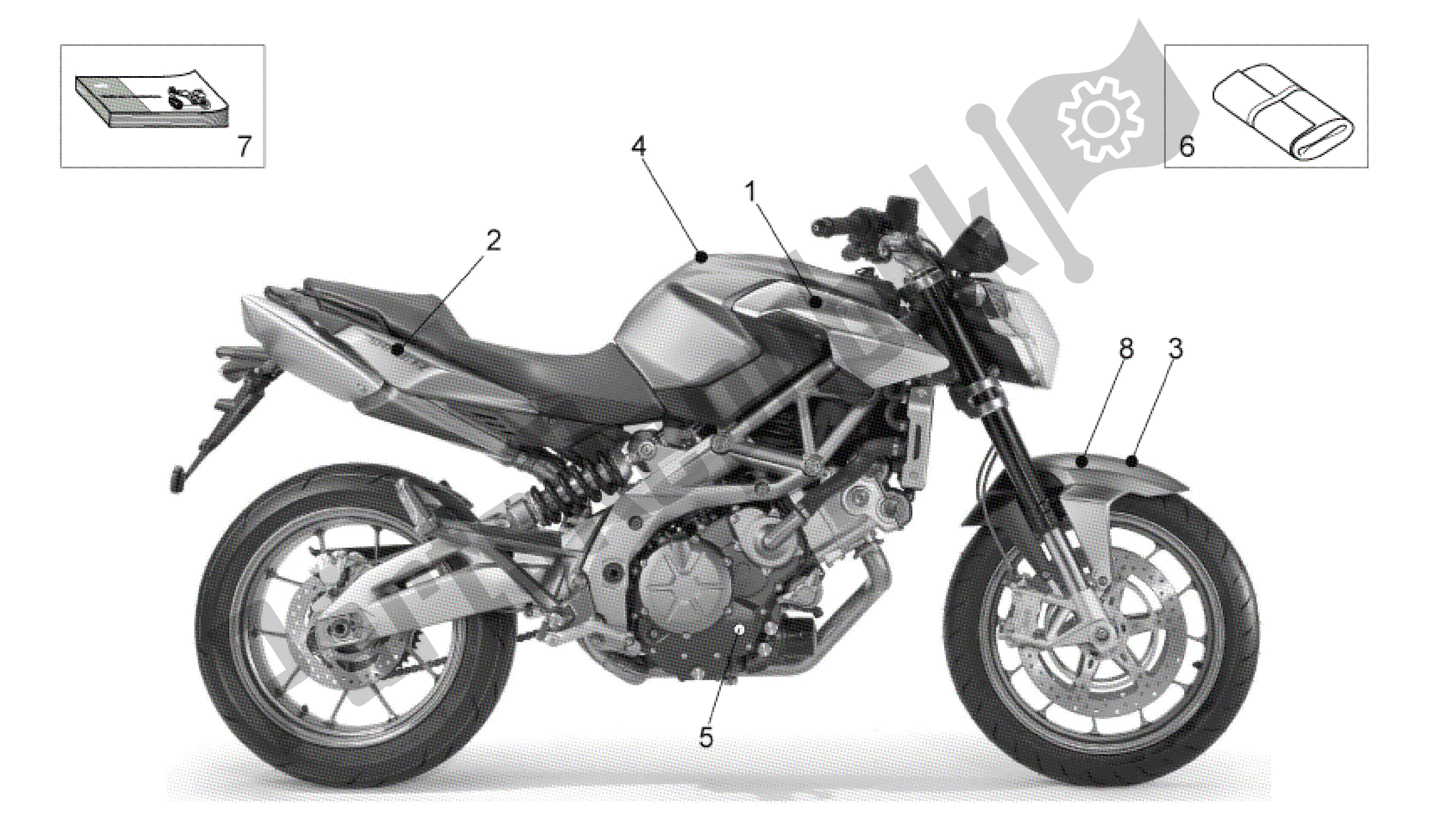 Wszystkie części do Zestaw Tabliczek-kalkomanii-op. Podr? Czniki Aprilia Shiver 750 2007 - 2009