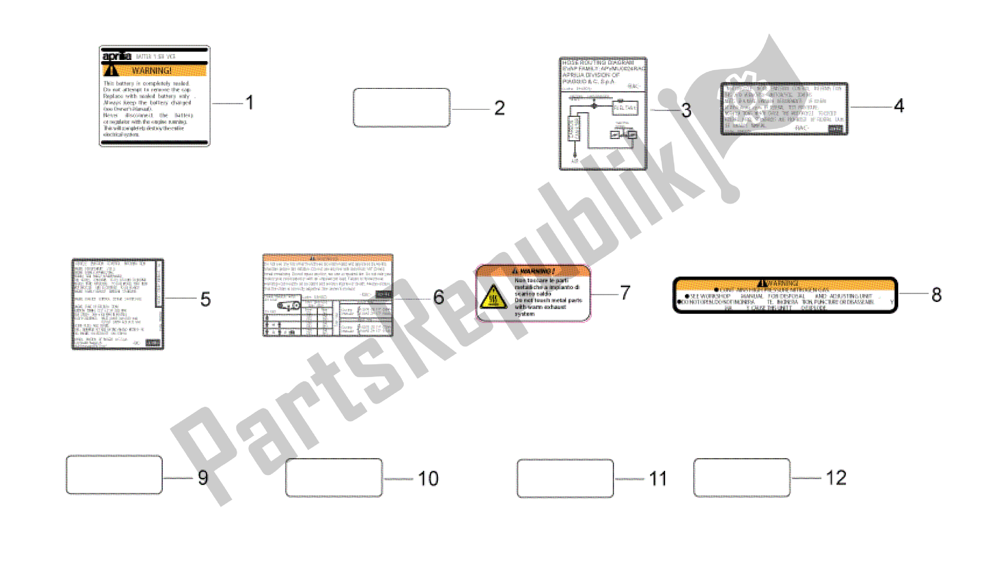 Alle onderdelen voor de Usa Stickers van de Aprilia Shiver 750 2007 - 2009