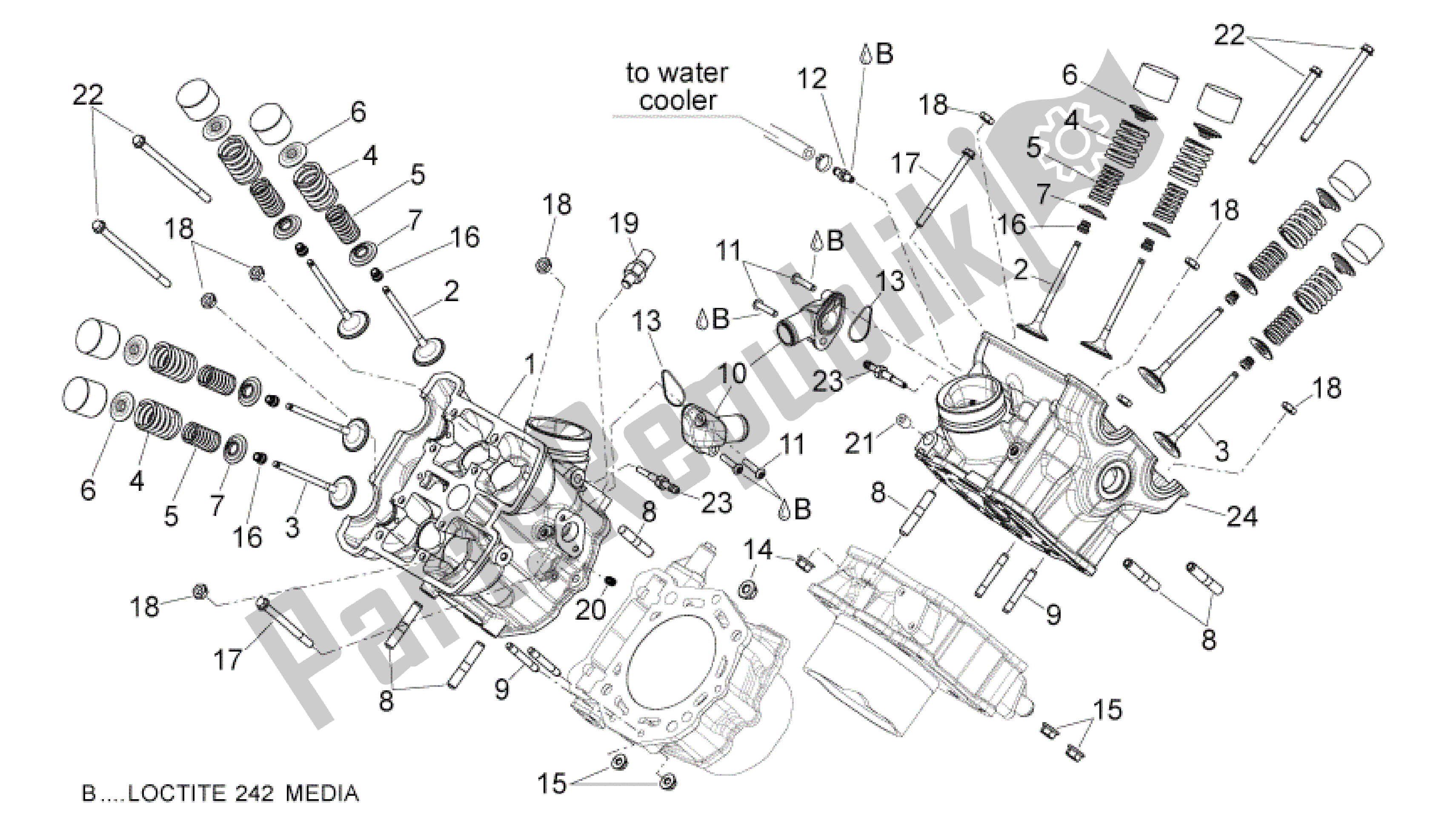 Toutes les pièces pour le Culasse - Soupapes du Aprilia Shiver 750 2007 - 2009