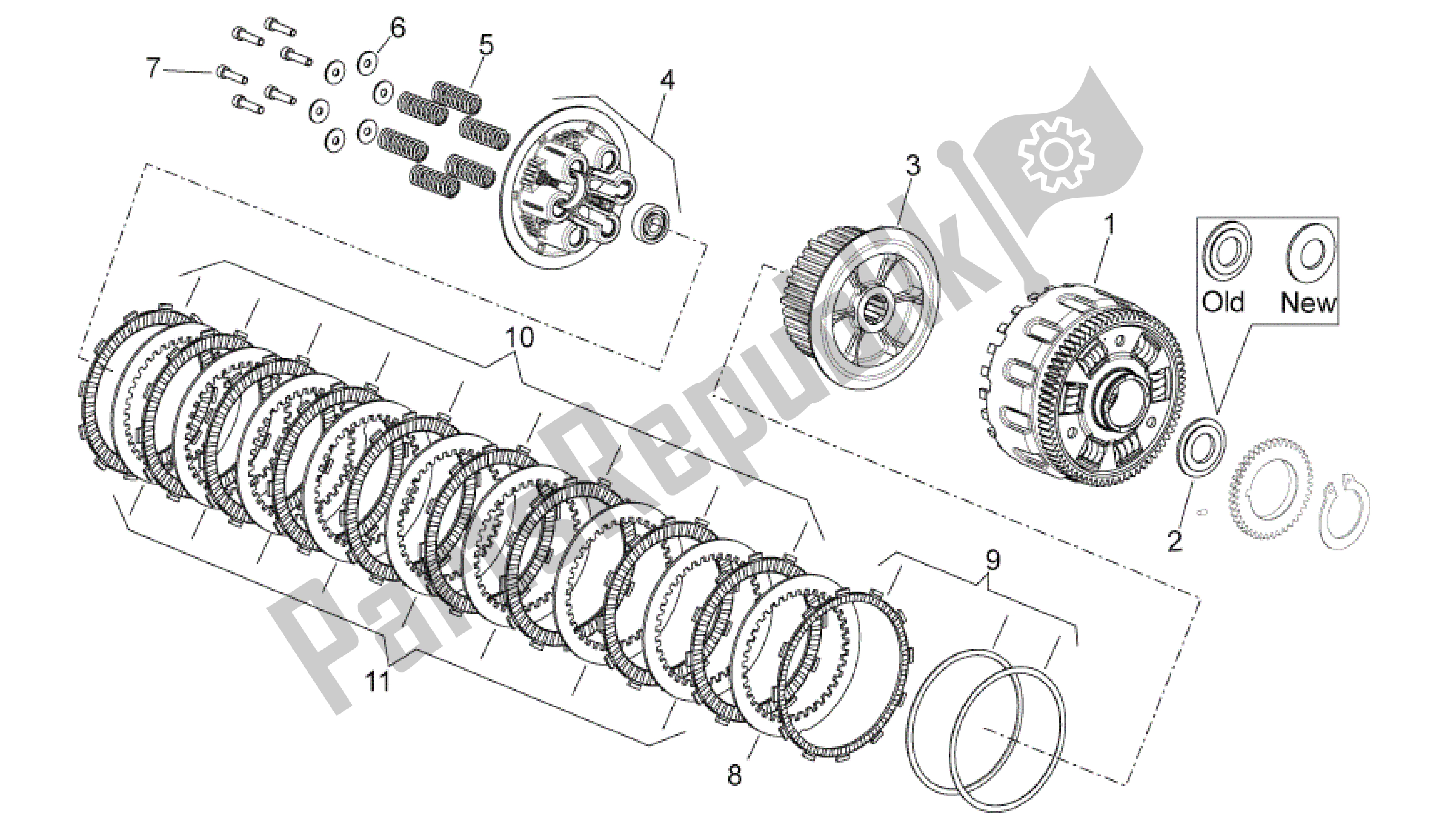 All parts for the Clutch Ii of the Aprilia Shiver 750 2007 - 2009