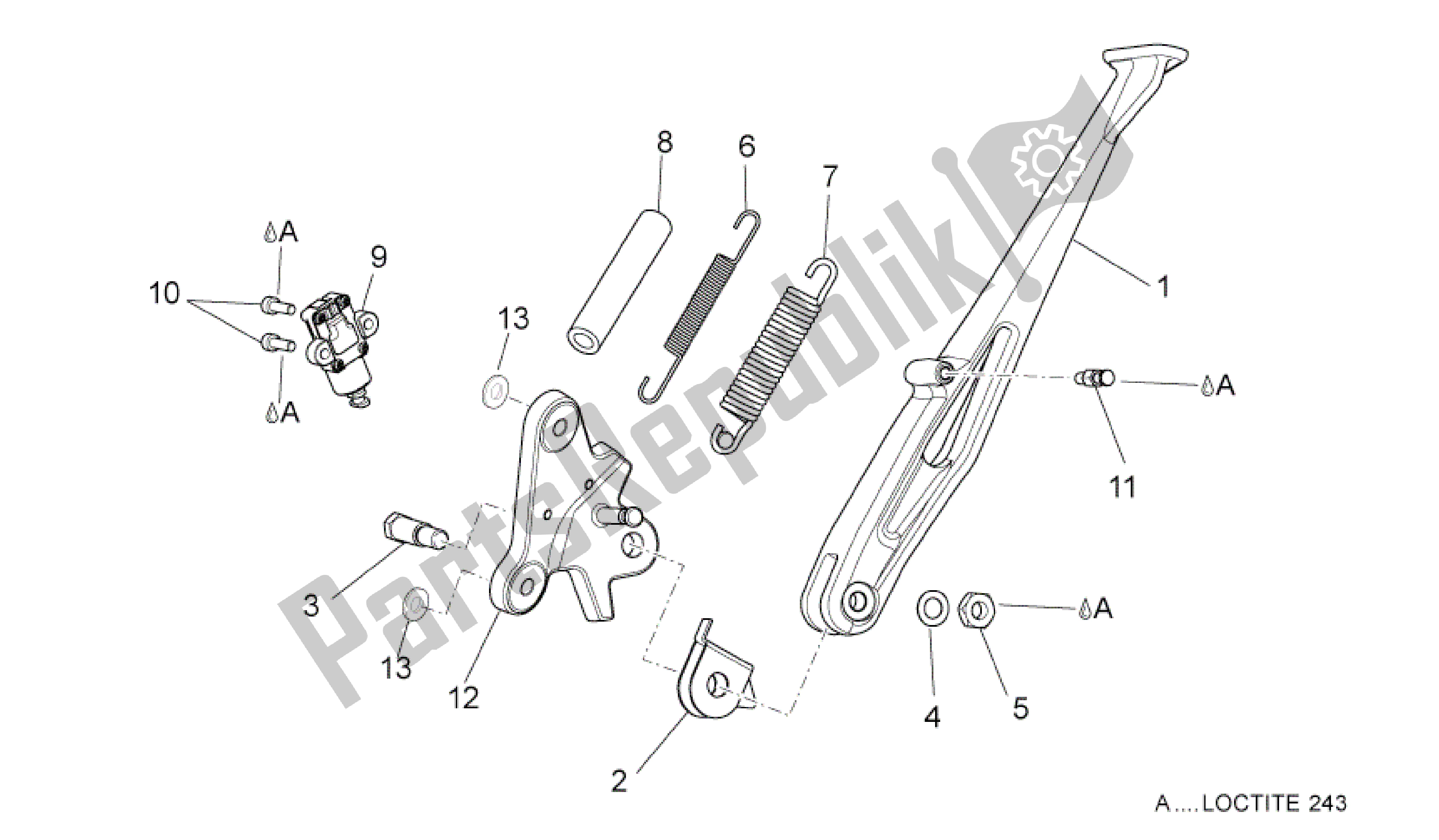 Toutes les pièces pour le Béquille Centrale du Aprilia Dorsoduro 750 2008 - 2011