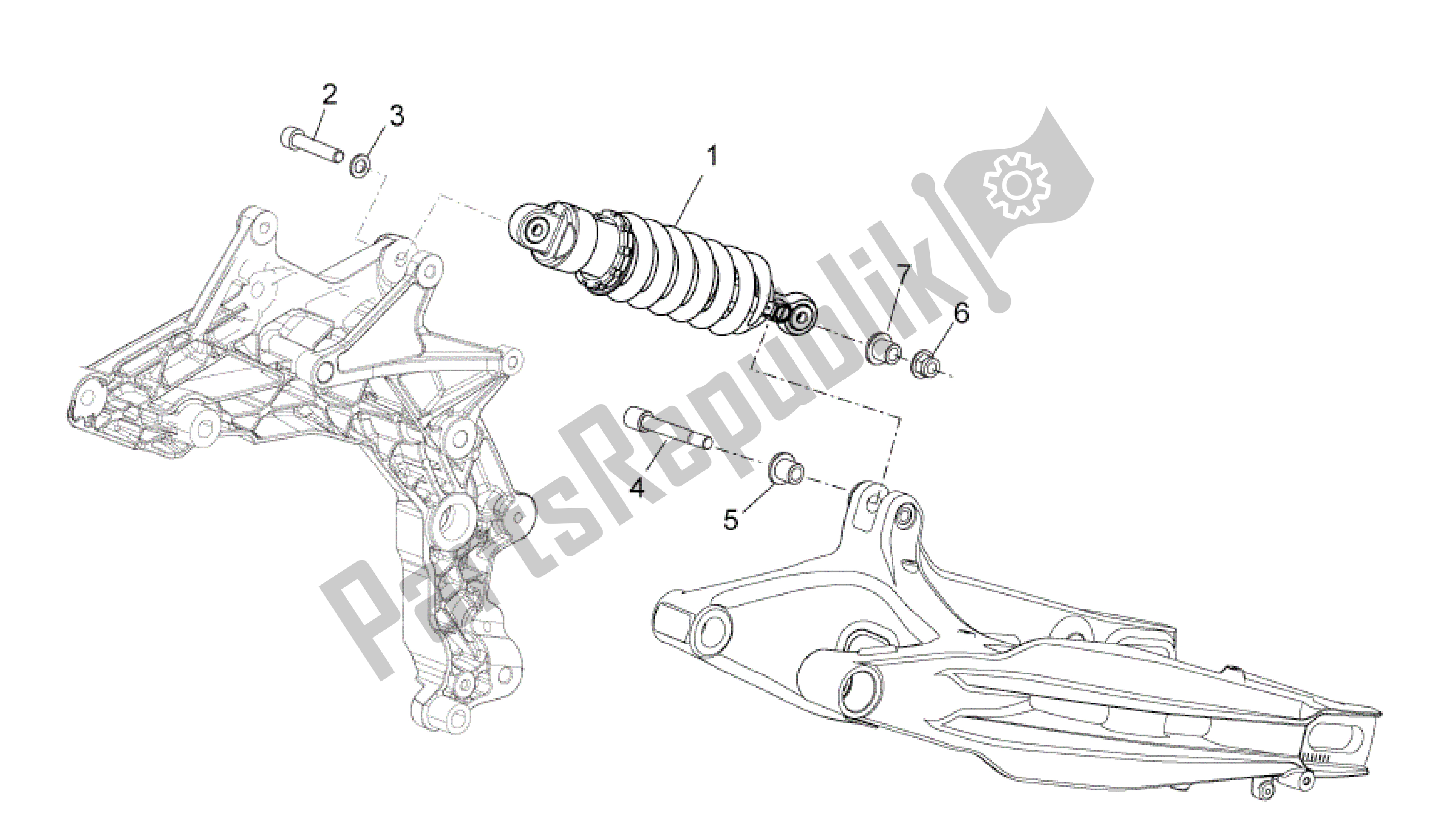 Alle onderdelen voor de Schokdemper Achter van de Aprilia Dorsoduro 750 2008 - 2011