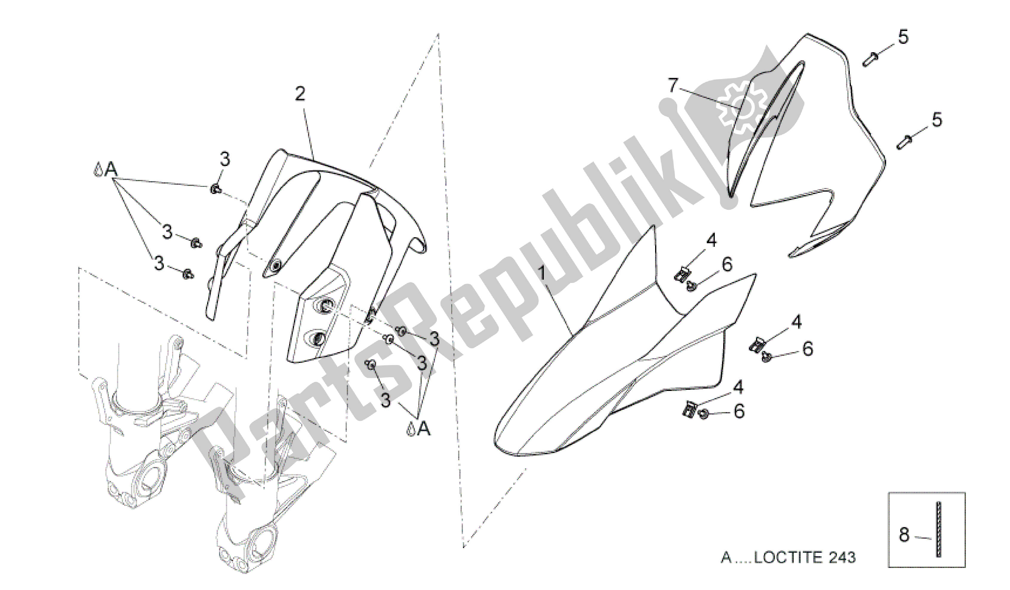 All parts for the Front Body - Front Mudguard of the Aprilia Dorsoduro 750 2008 - 2011