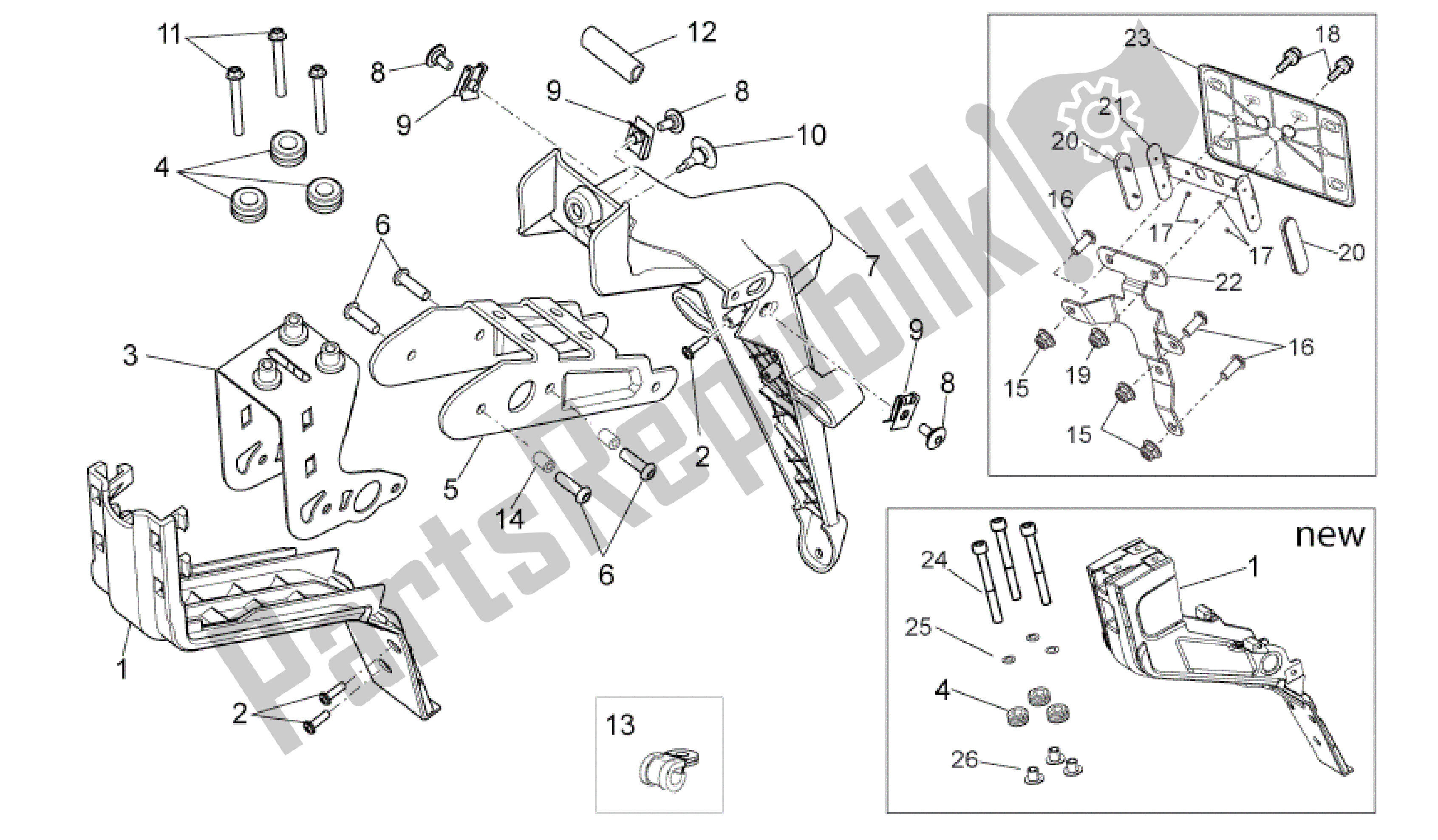 All parts for the Rear Body Iii of the Aprilia Dorsoduro 750 2008 - 2011