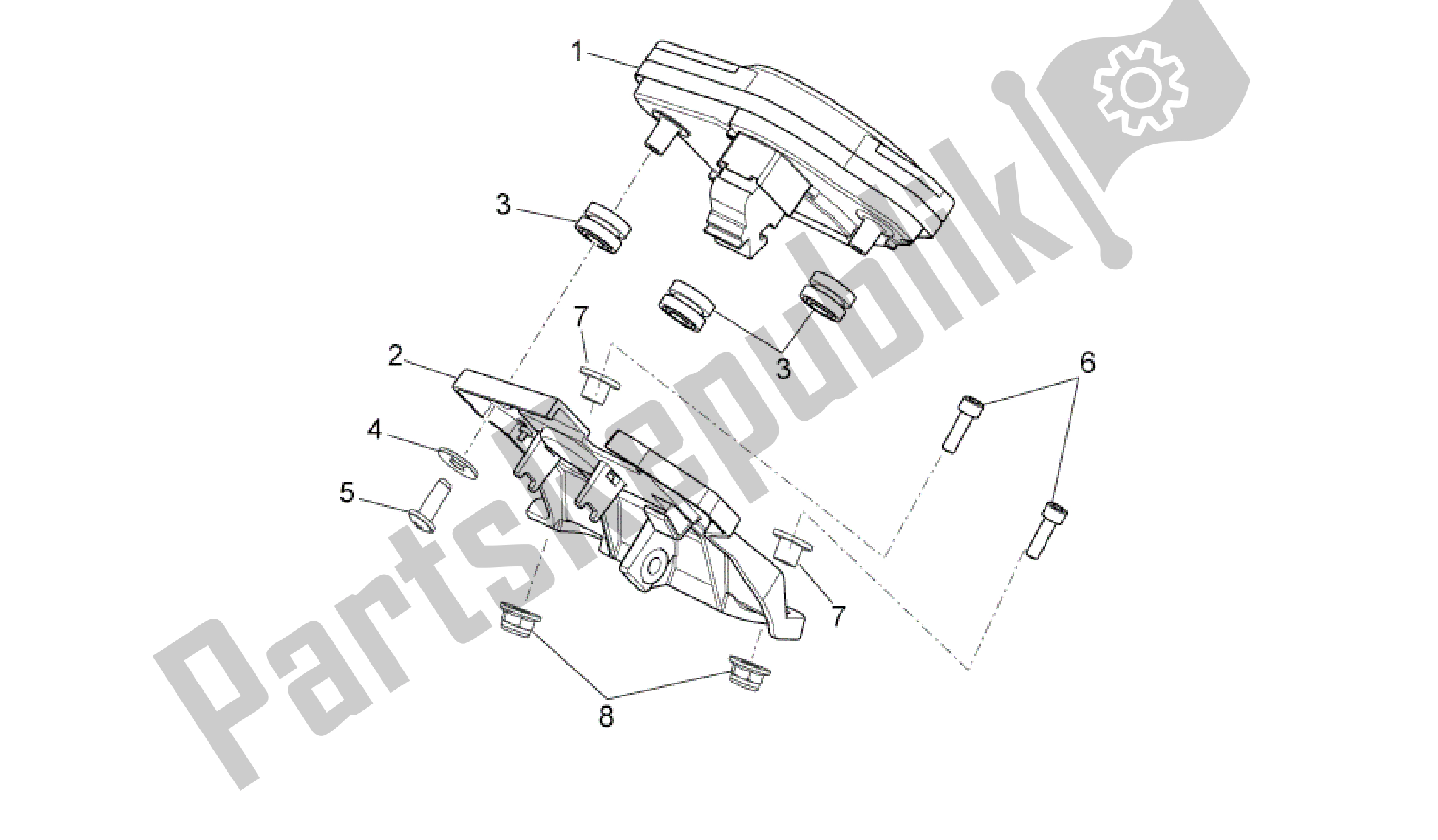 Alle onderdelen voor de Dashboard van de Aprilia Dorsoduro 750 2008 - 2011