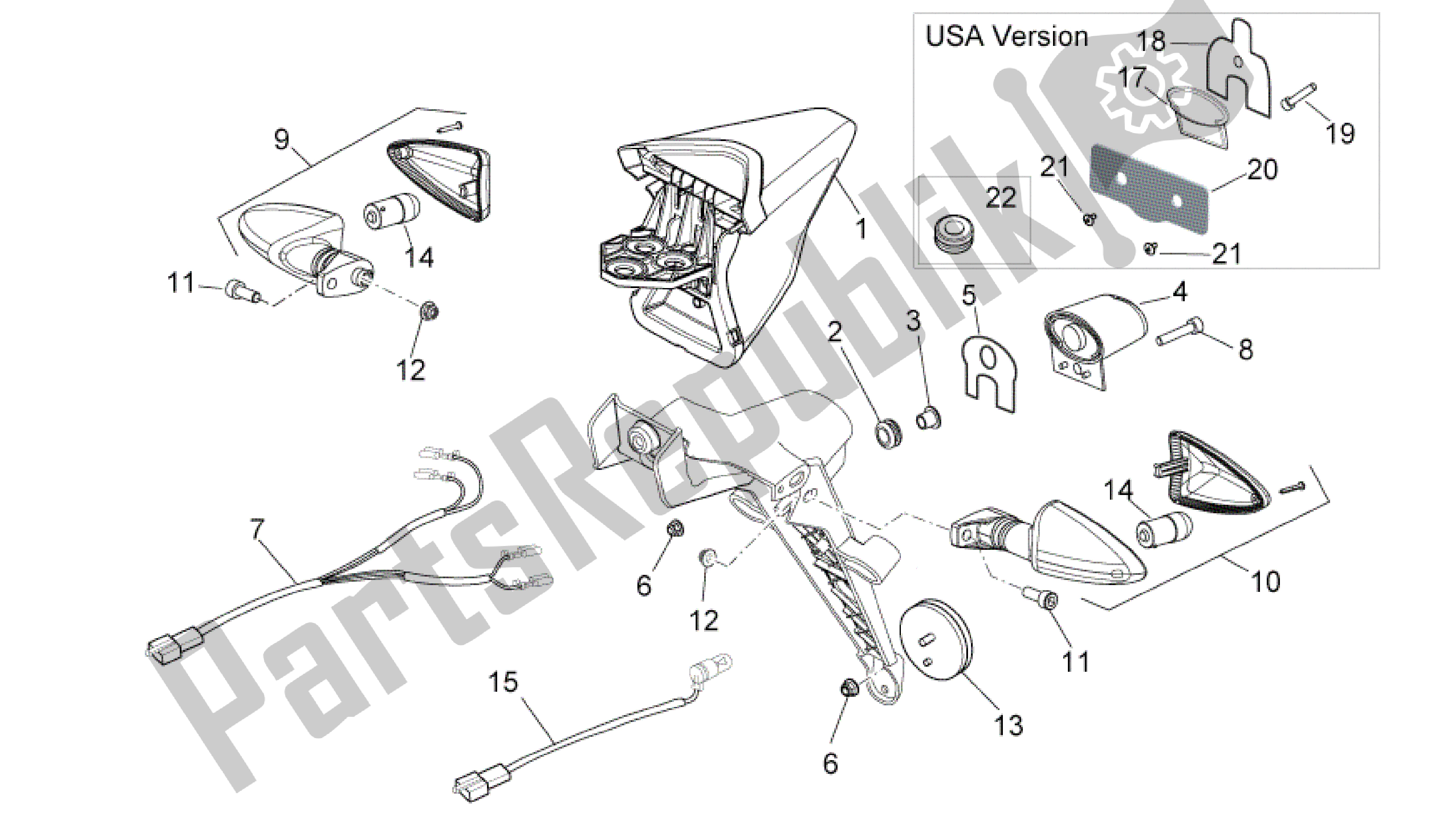 Toutes les pièces pour le Feux Arrière du Aprilia Dorsoduro 750 2008 - 2011