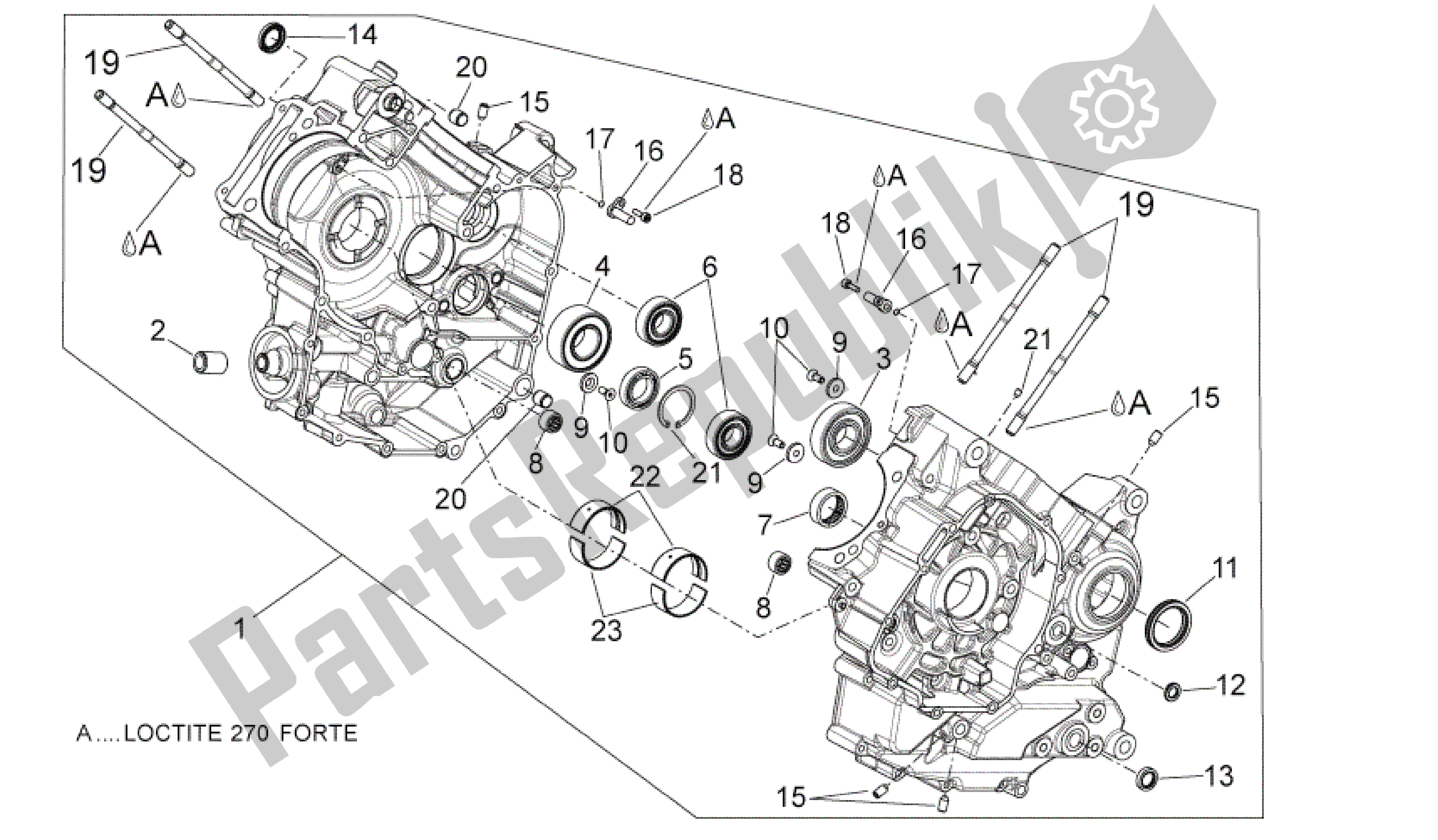 Alle Teile für das Kurbelgehäuse I des Aprilia Dorsoduro 750 2008 - 2011