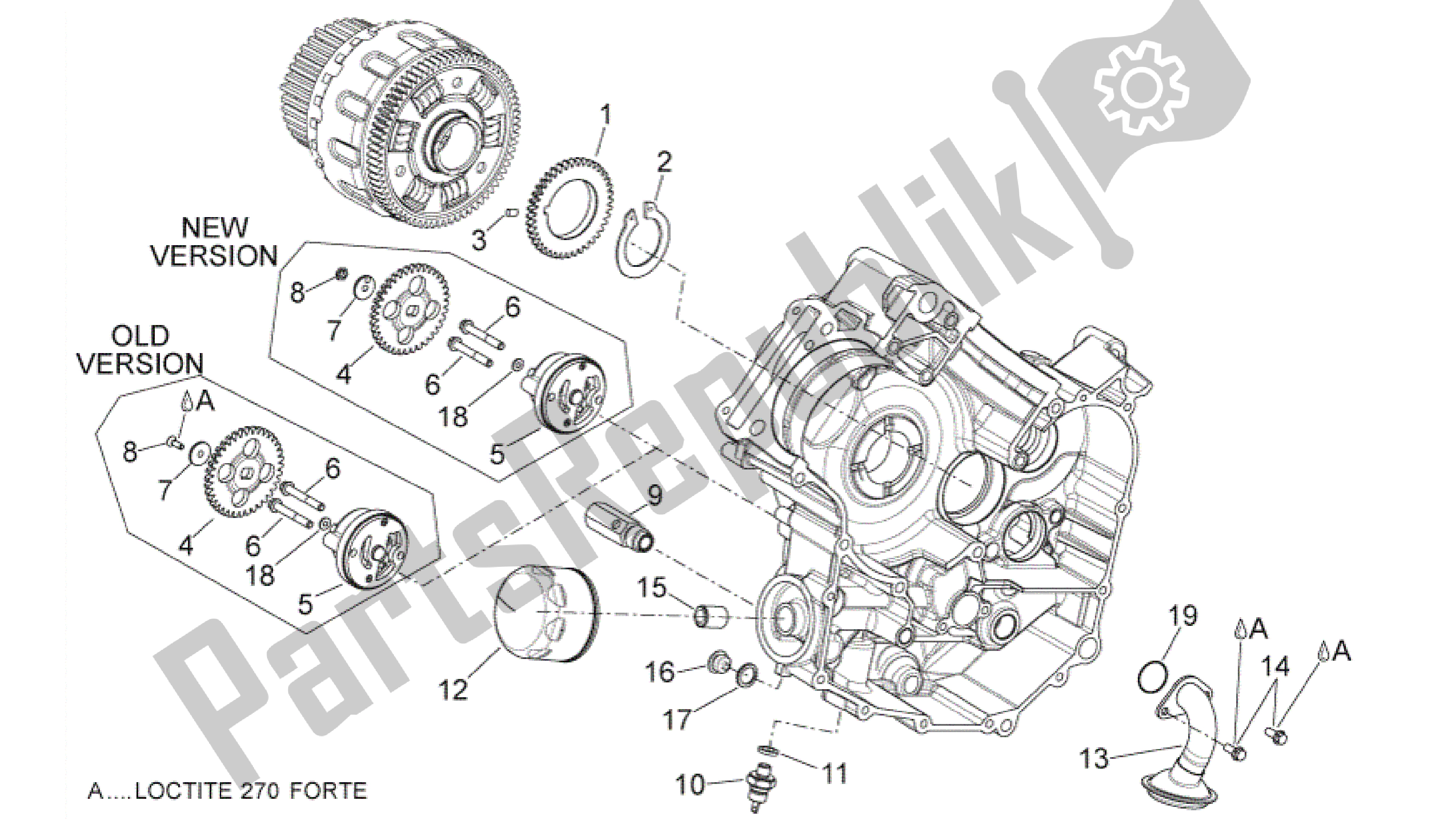 Alle onderdelen voor de Oliepomp van de Aprilia Dorsoduro 750 2008 - 2011