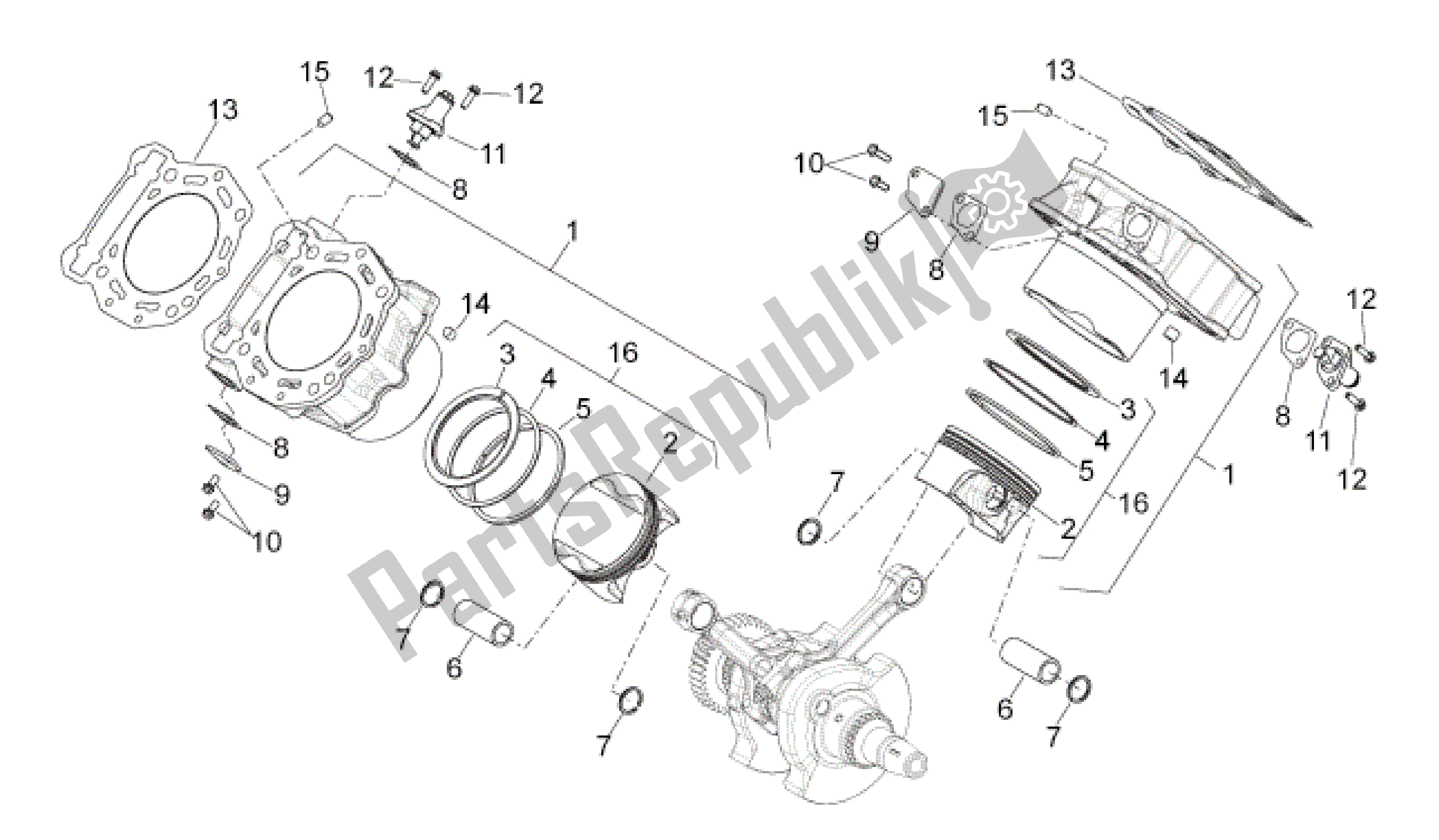 Wszystkie części do Cylinder Z T? Okiem Aprilia Dorsoduro 750 2008 - 2011