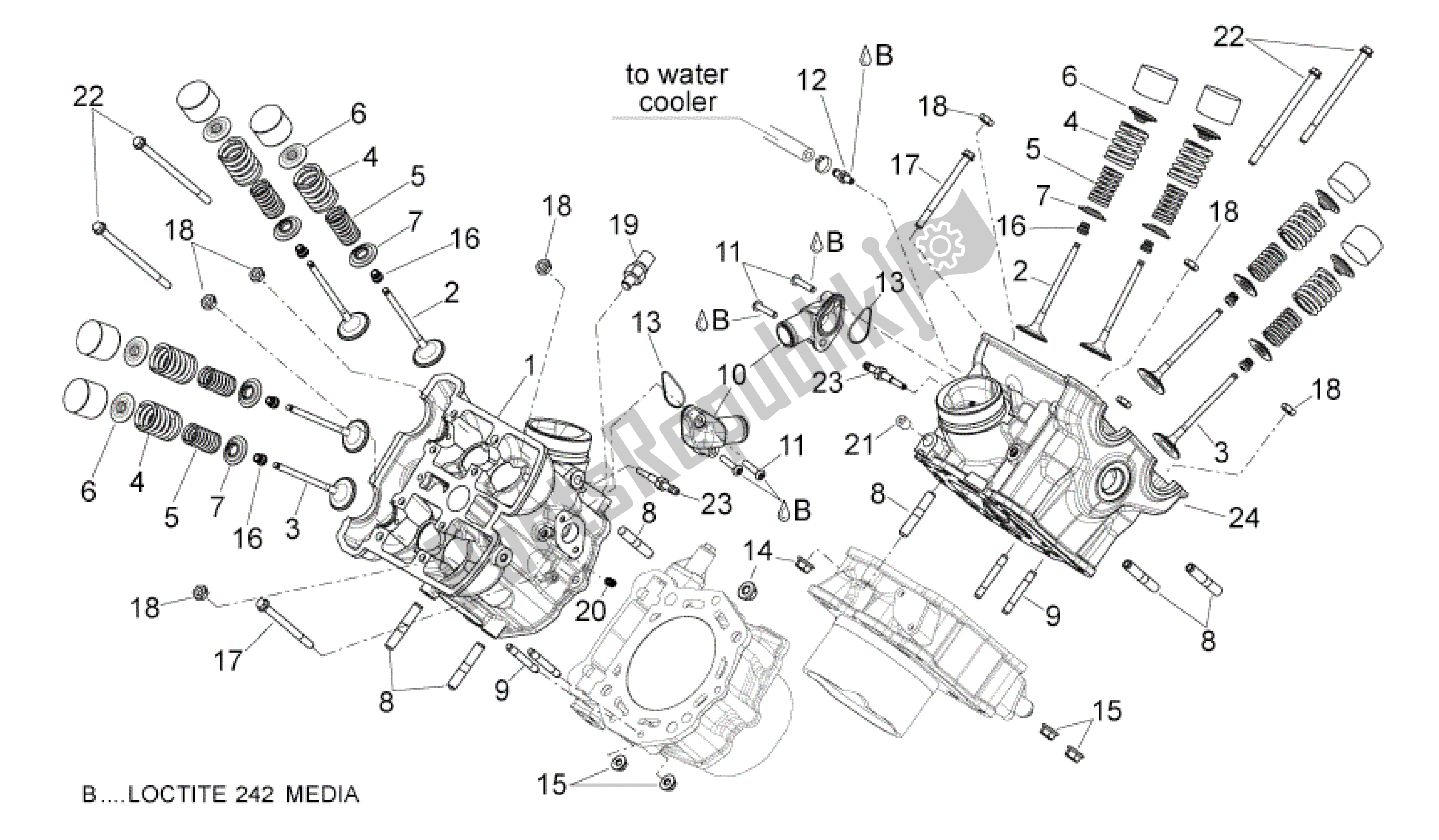 Tutte le parti per il Testata - Valvole del Aprilia Dorsoduro 750 2008 - 2011