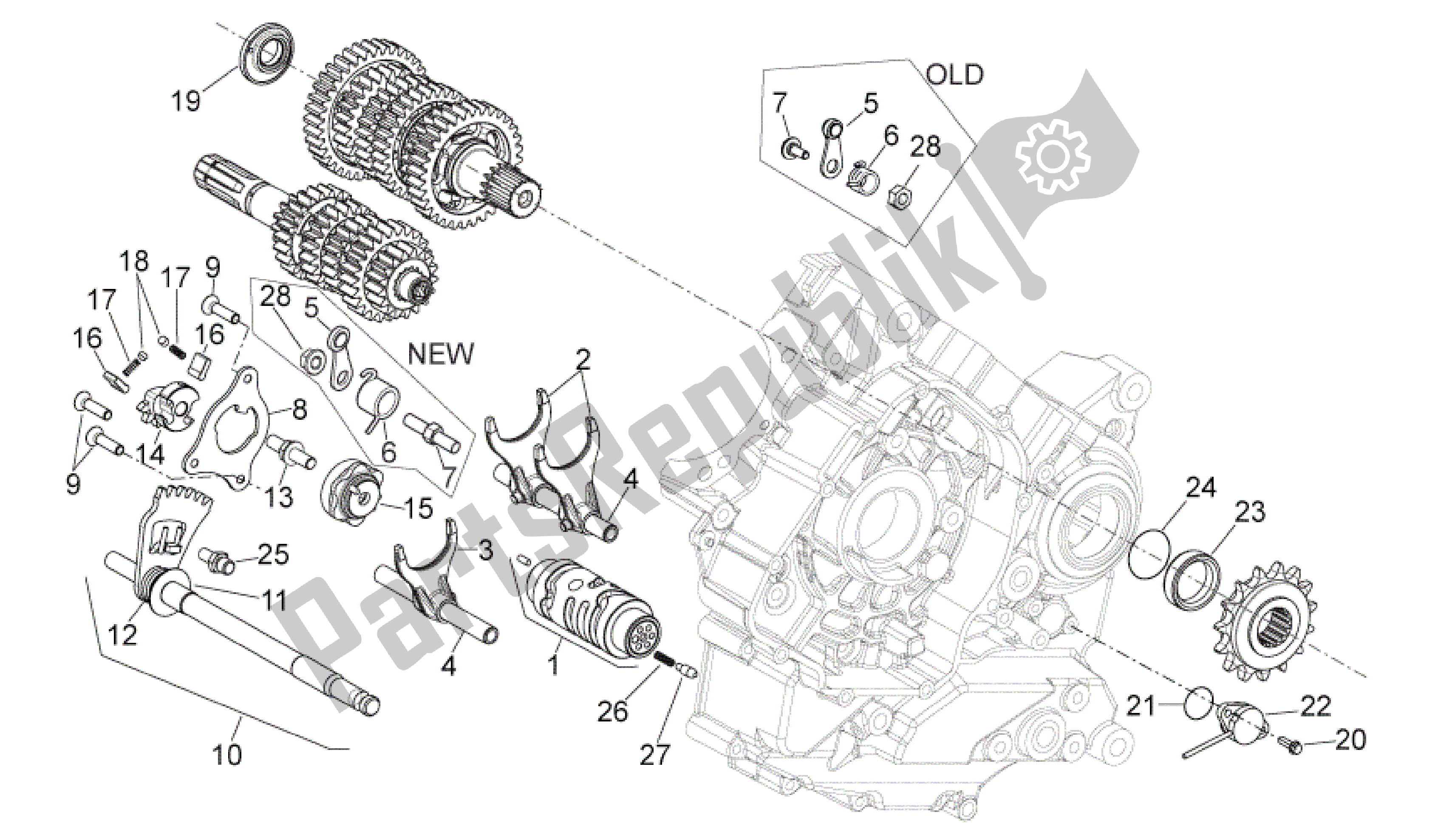 Tutte le parti per il Selettore Cambio del Aprilia Dorsoduro 750 2008 - 2011