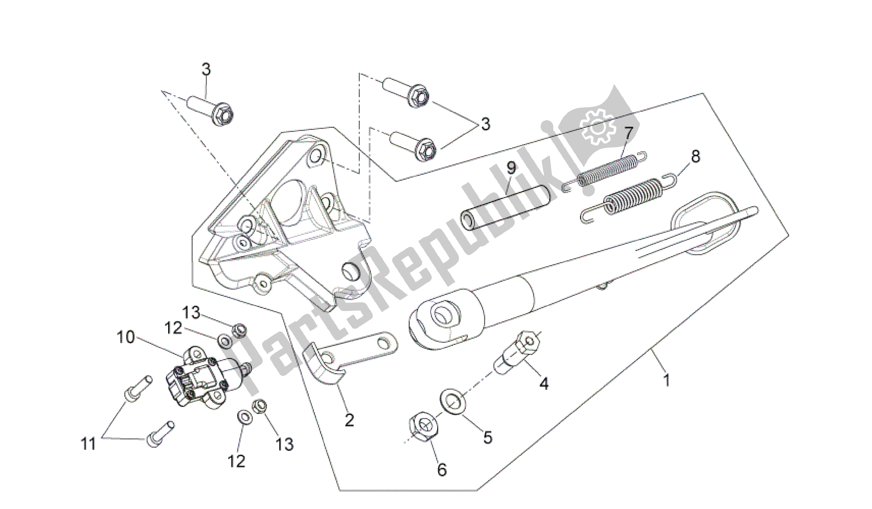 Toutes les pièces pour le Béquille Centrale du Aprilia Shiver 750 2009