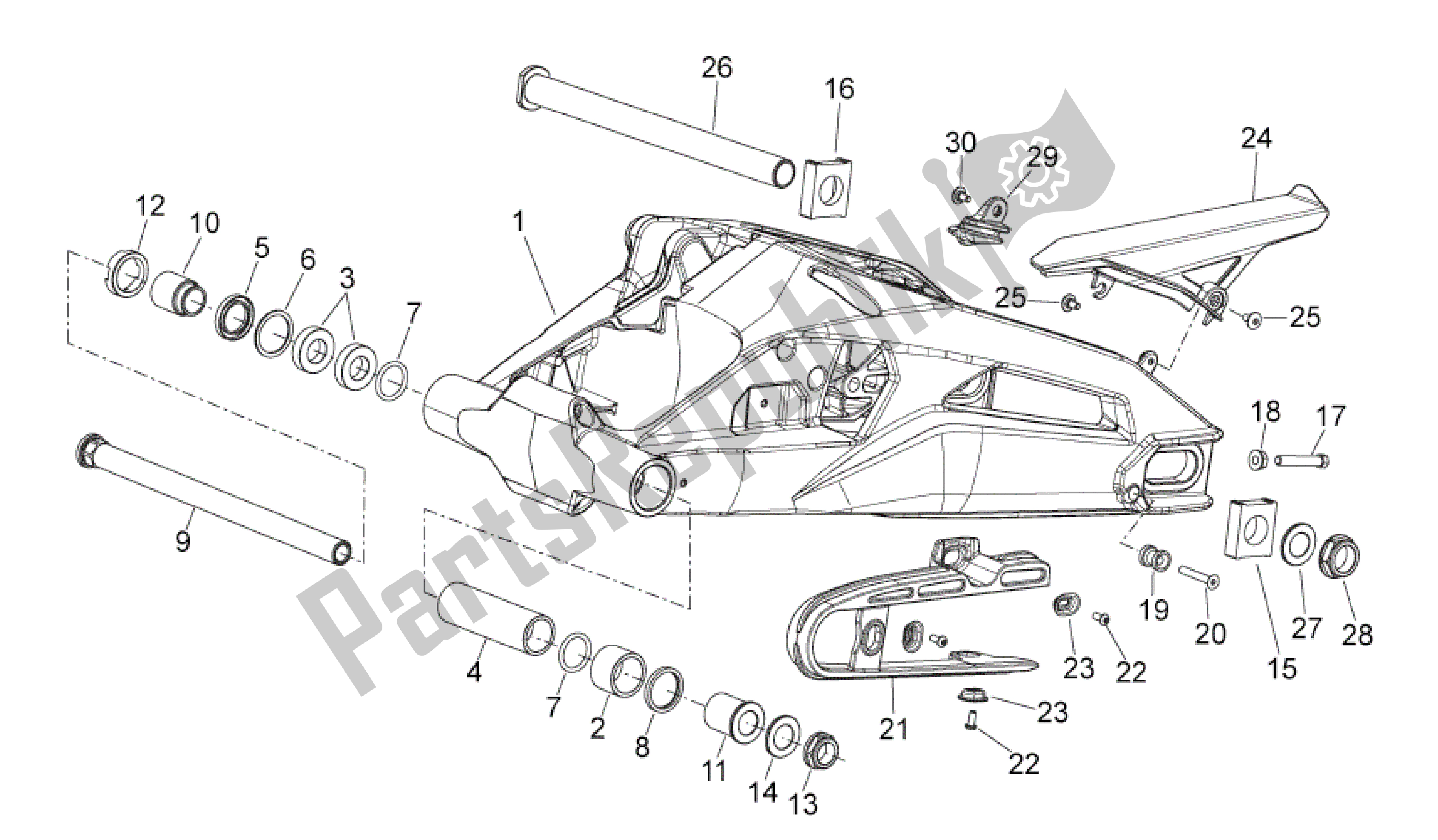 Todas las partes para Brazo Oscilante de Aprilia Shiver 750 2009