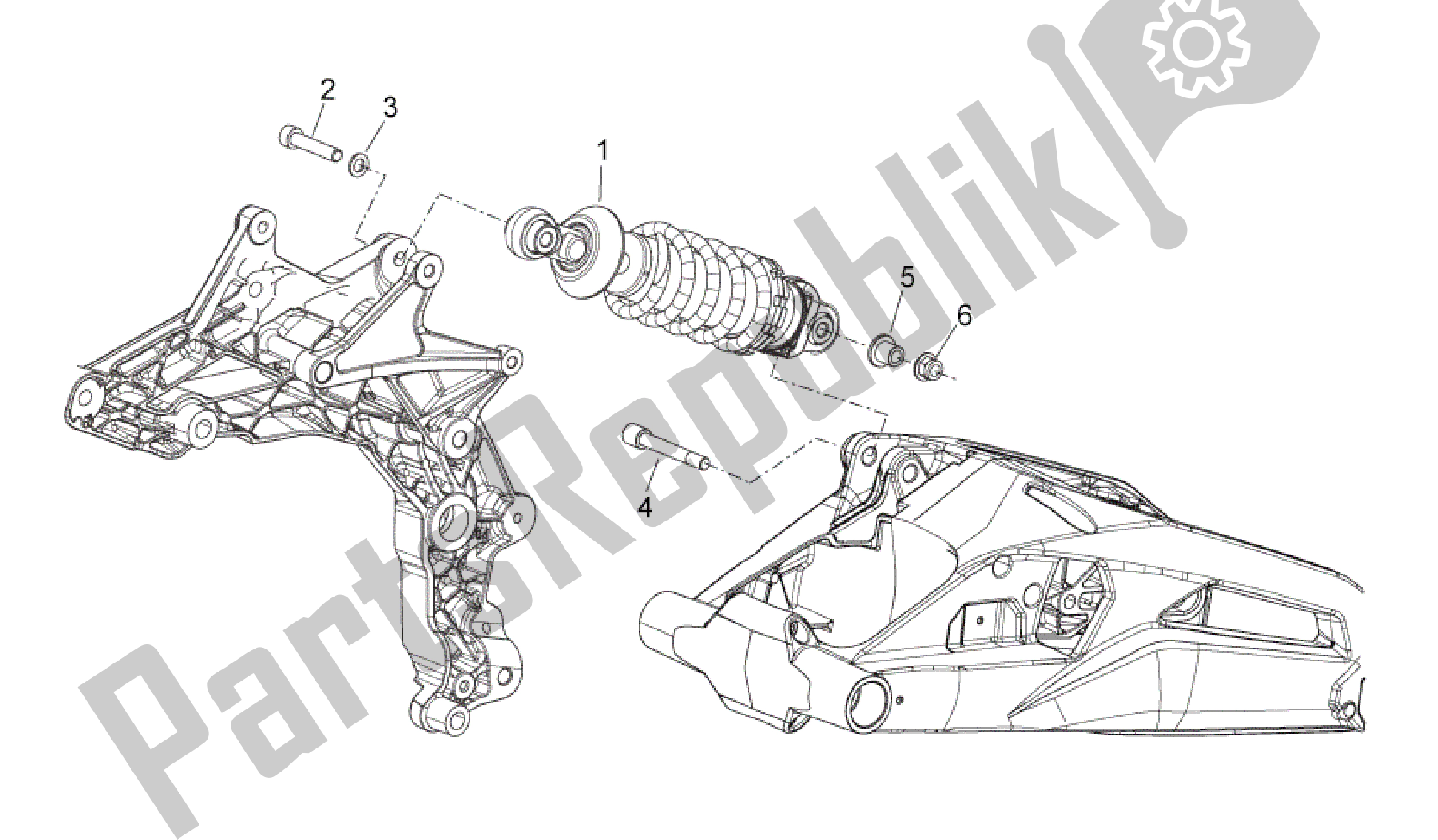 Todas as partes de Amortecedor Traseiro do Aprilia Shiver 750 2009