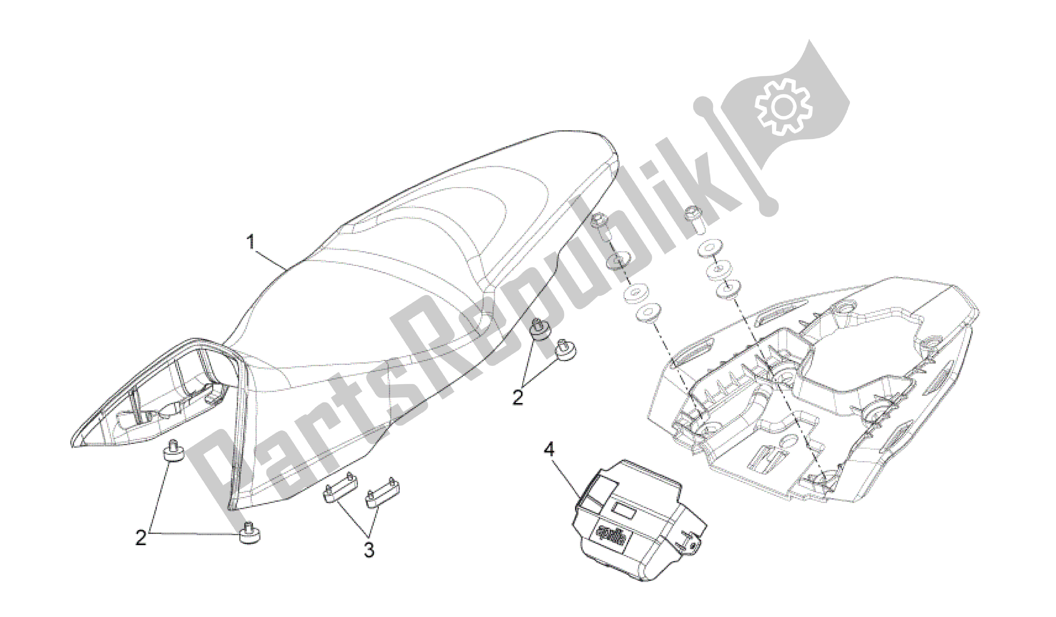 All parts for the Saddle of the Aprilia Shiver 750 2009