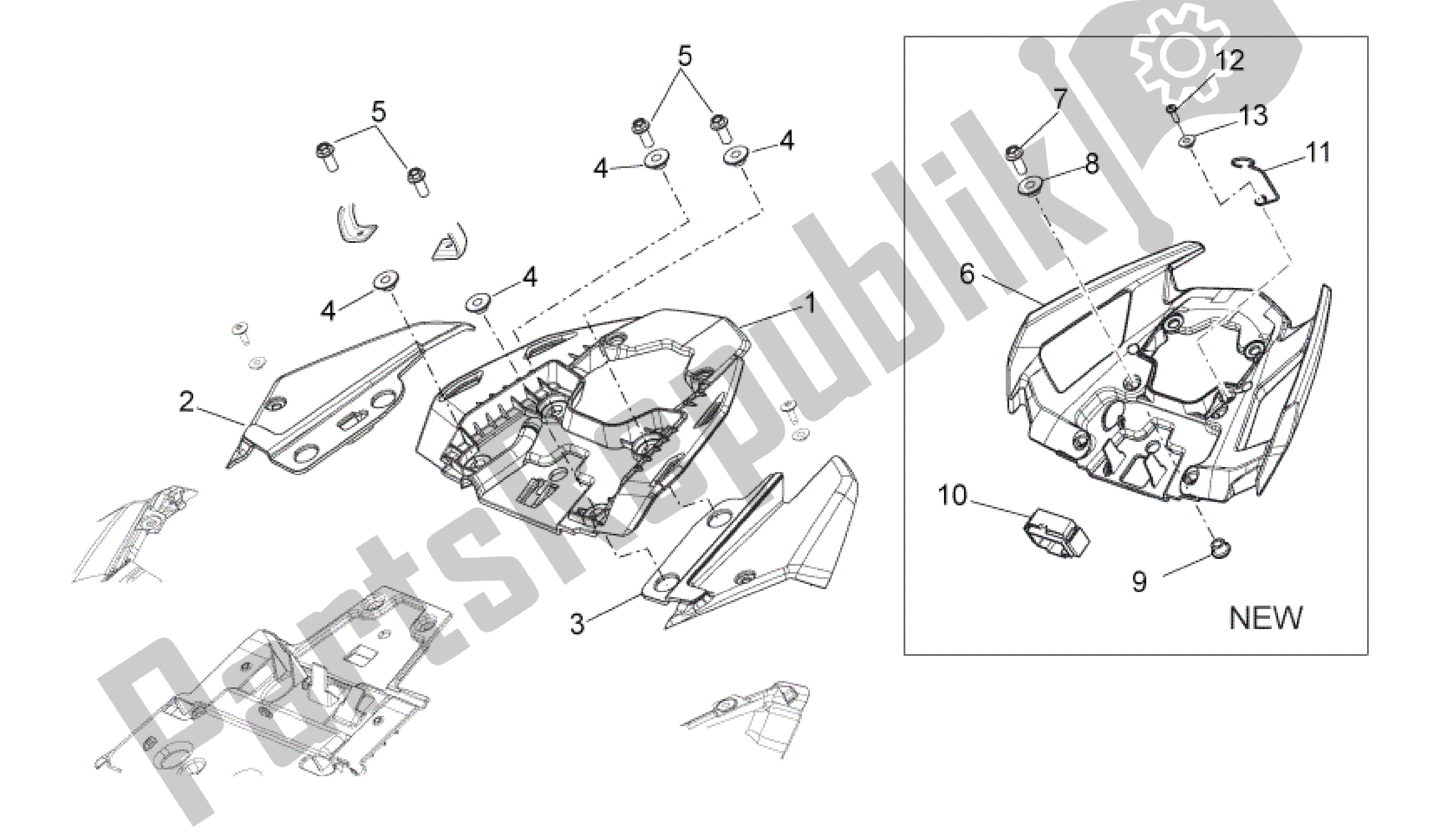 Wszystkie części do Nadwozie Tylne Ii Aprilia Shiver 750 2009